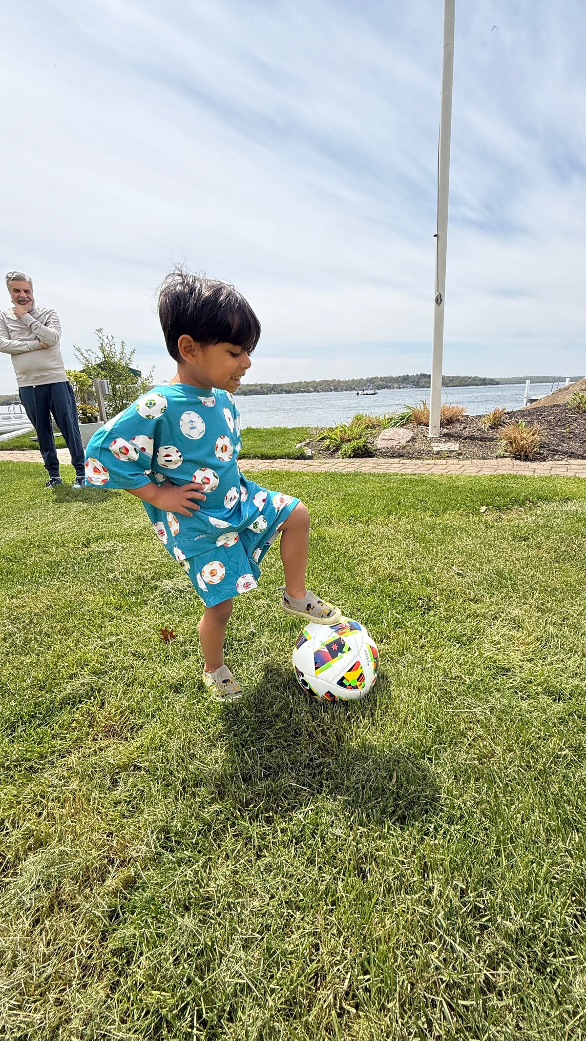 My First Soccer Outfit Bamboo Short Set For Toddlers & Kids | Oversized Tee + Drawstring Shorts