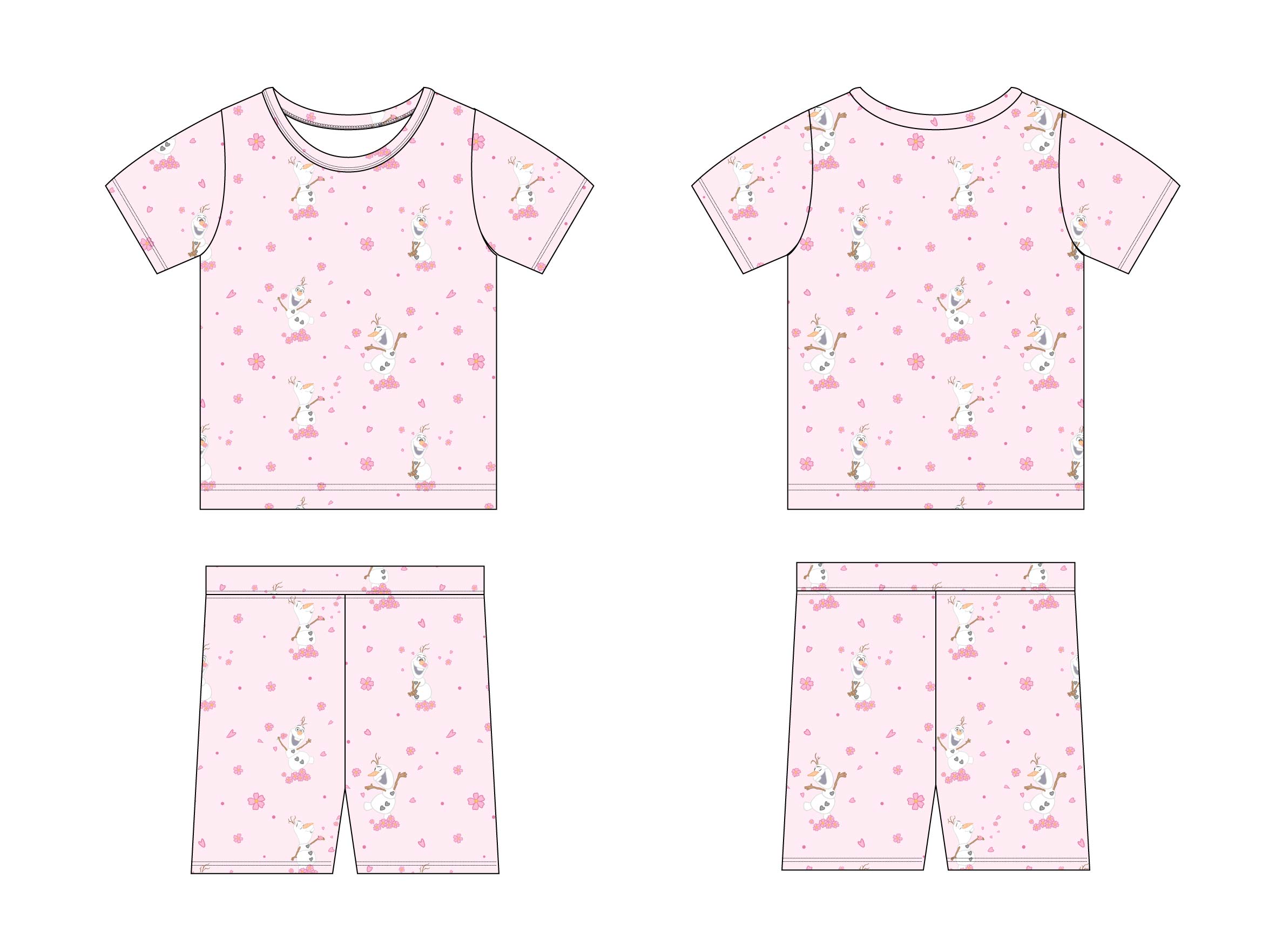 Pink Flurry (ribbed) - Biker Short Set