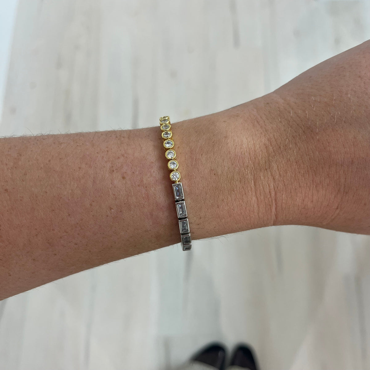Spencer Two-tone Bezel Tennis Bracelet