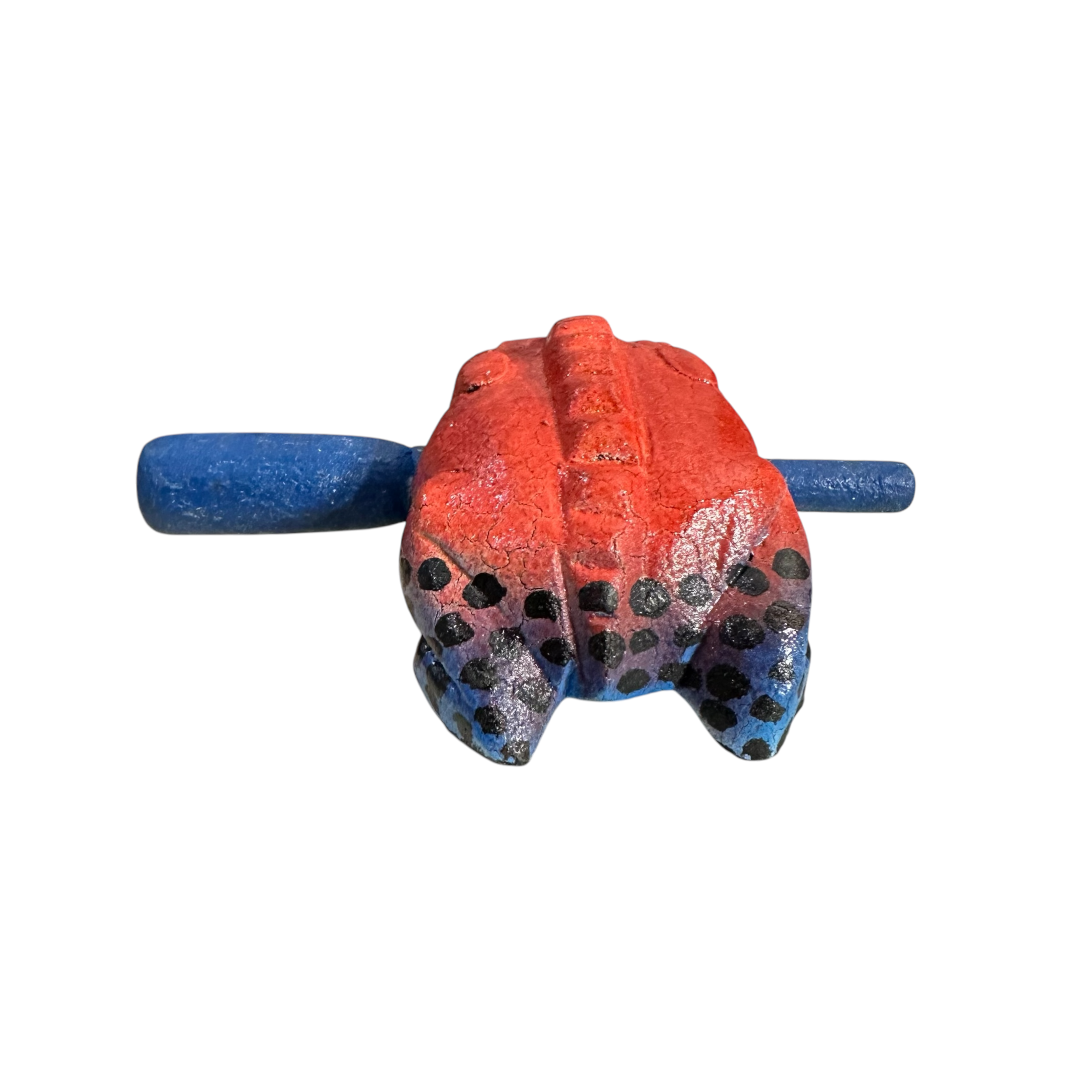 1.5" Wooden Musical Frog - Red Dart Design (percussion Instrument)