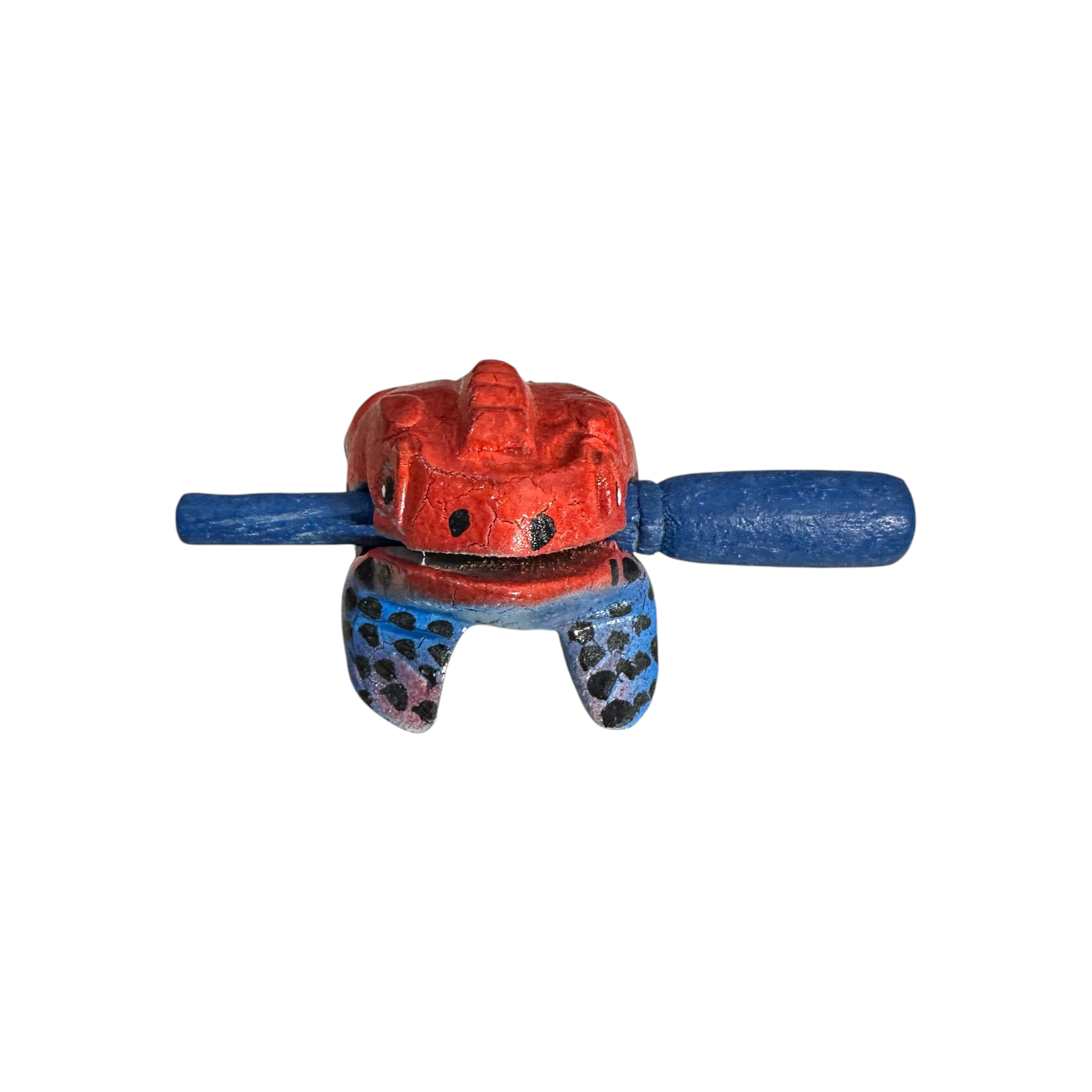 1.5" Wooden Musical Frog - Red Dart Design (percussion Instrument)