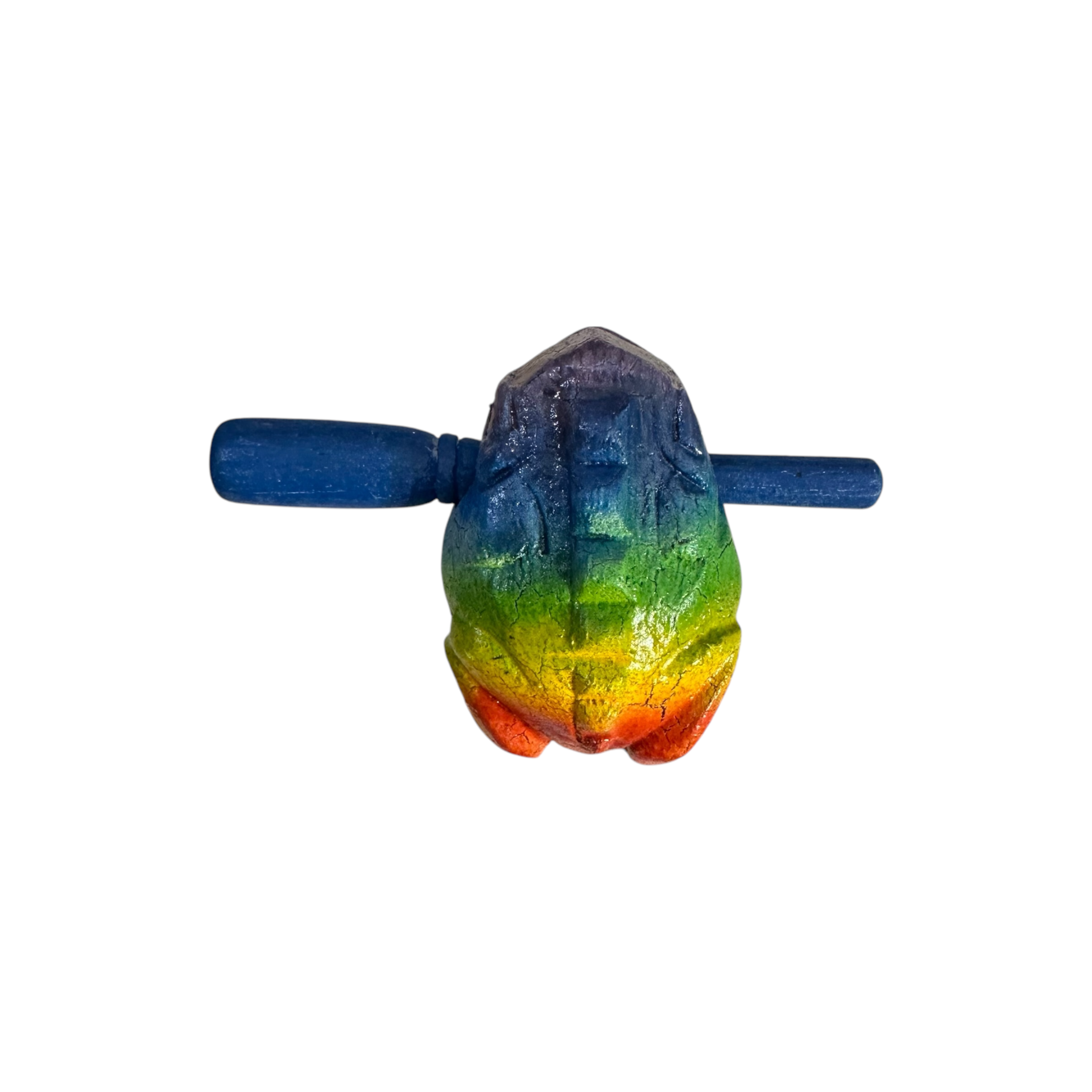 1.5" Wooden Musical Frog - Rainbow Design (percussion Instrument)