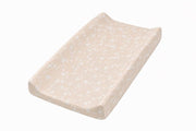 Beige White Floral Changing Pad Cover