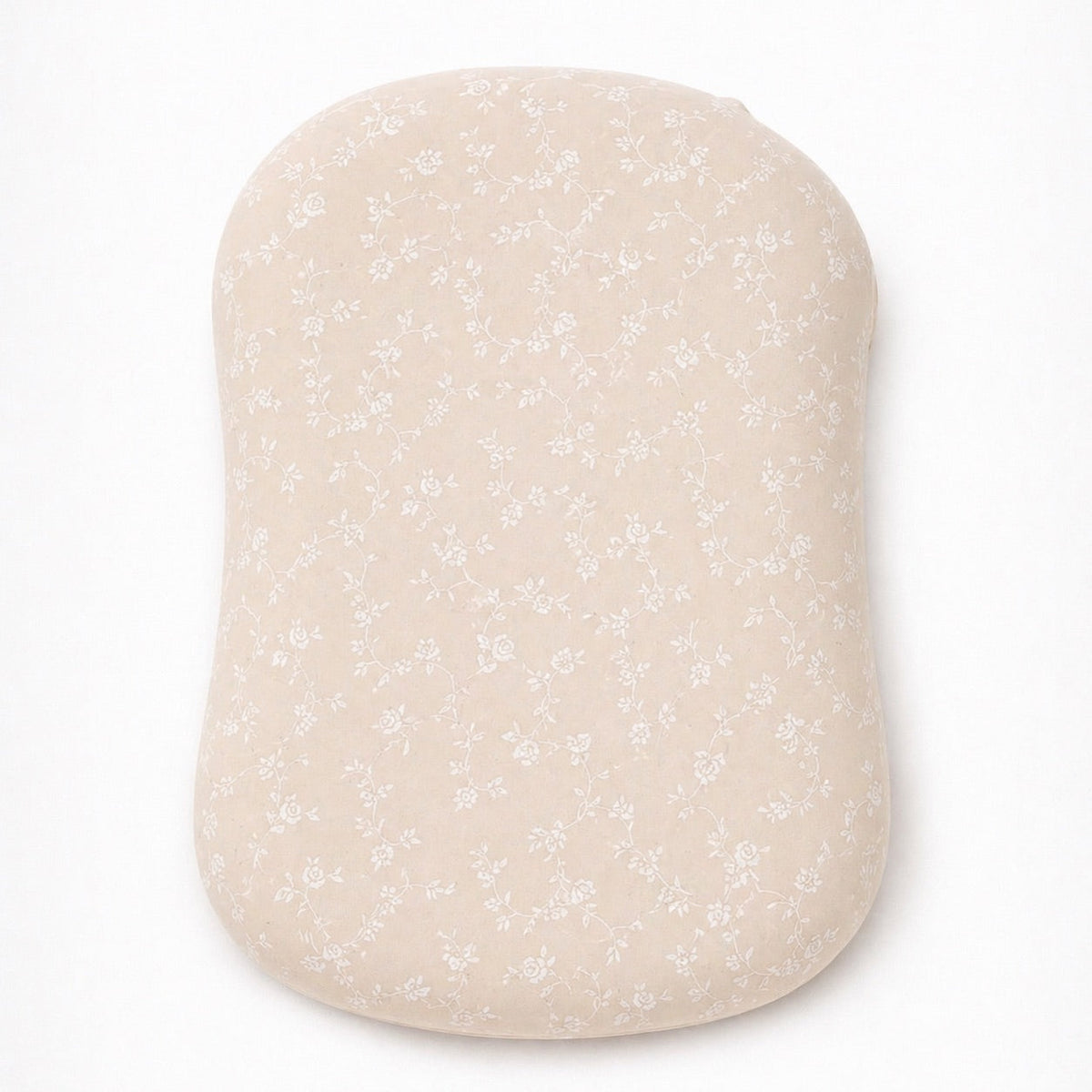 Beige White Floral Baby Lounger Cover