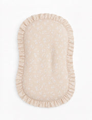 Beige White Floral Baby Lounger Cover