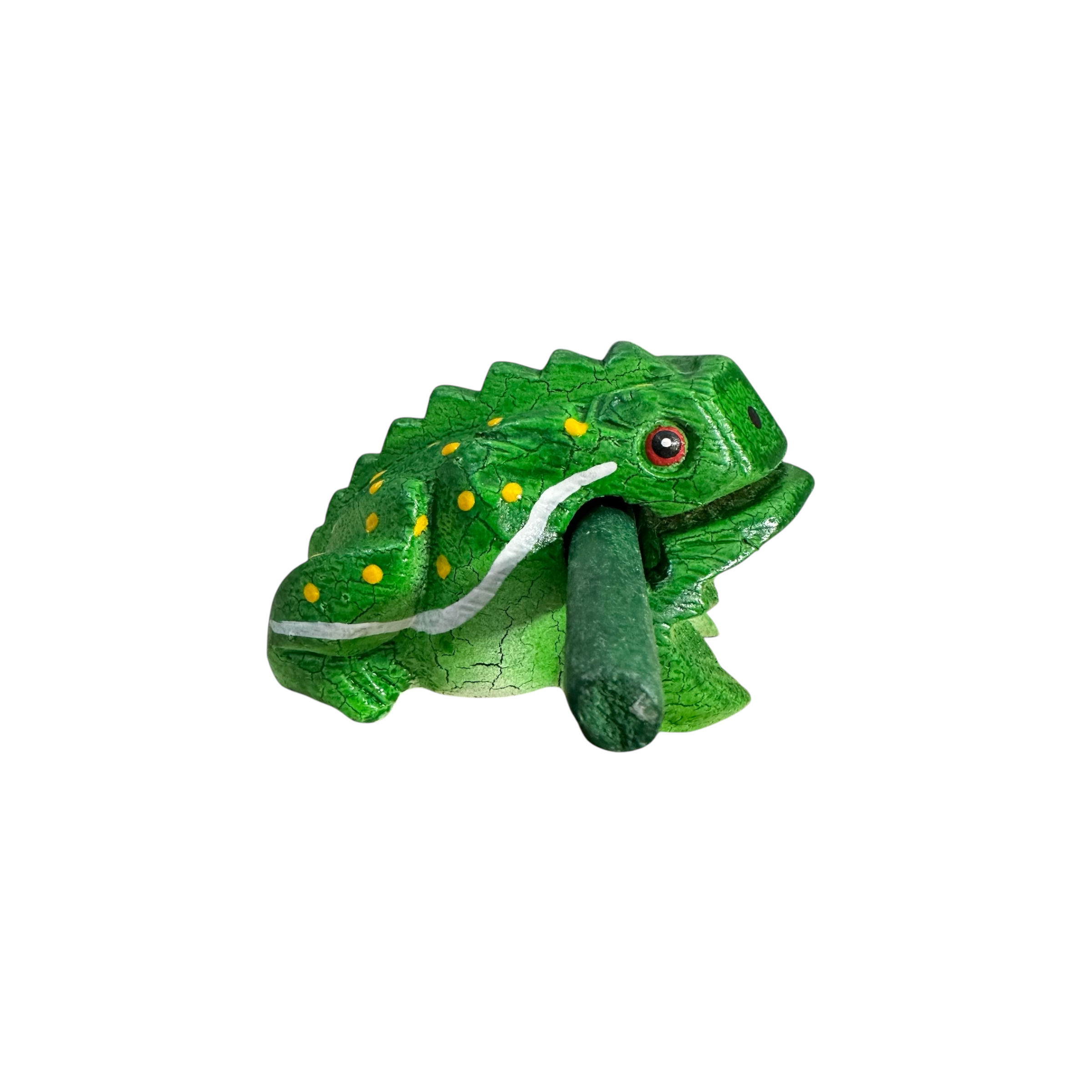 2" Wooden Musical Frog - Green Leaf Design (percussion Instrument)
