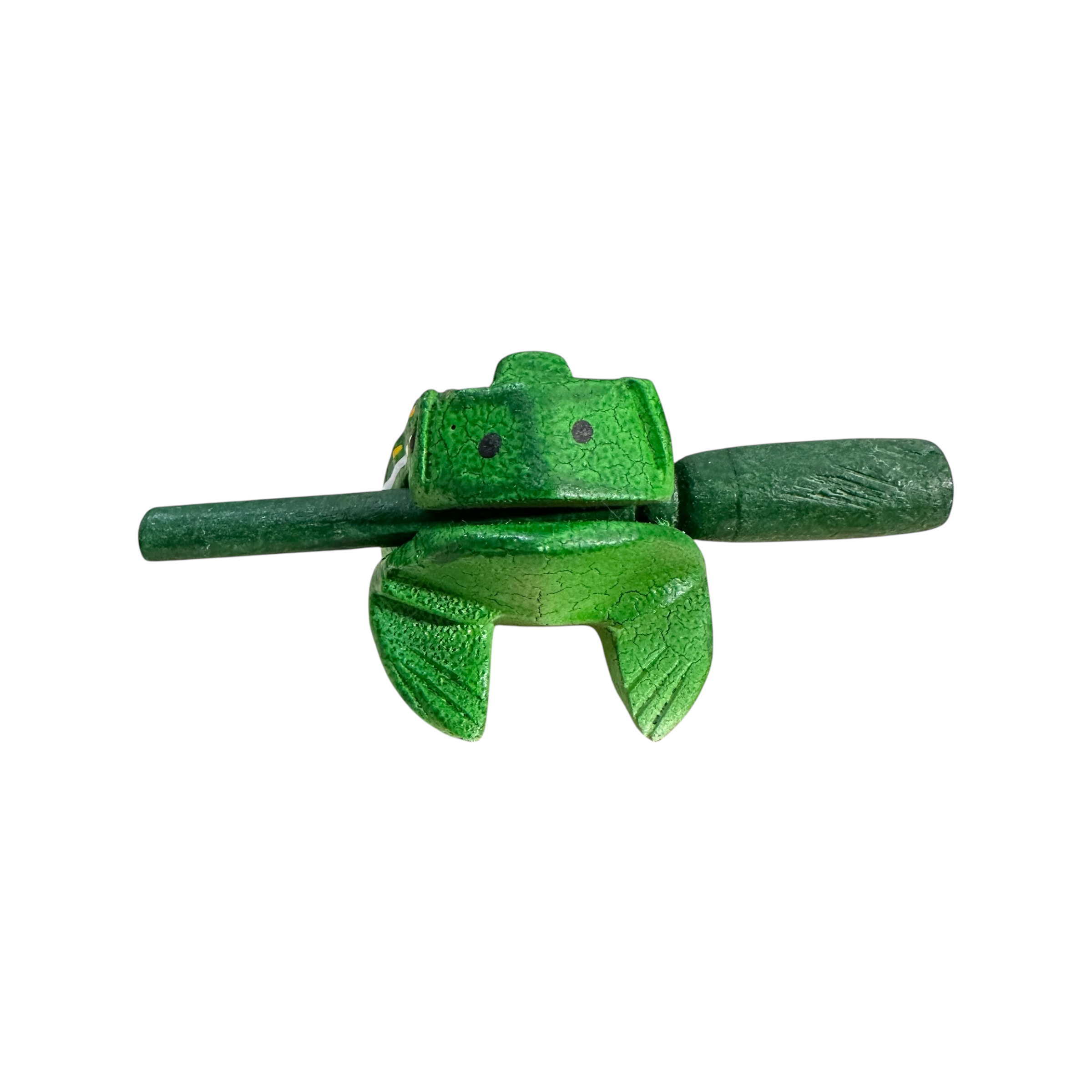 2" Wooden Musical Frog - Green Leaf Design (percussion Instrument)
