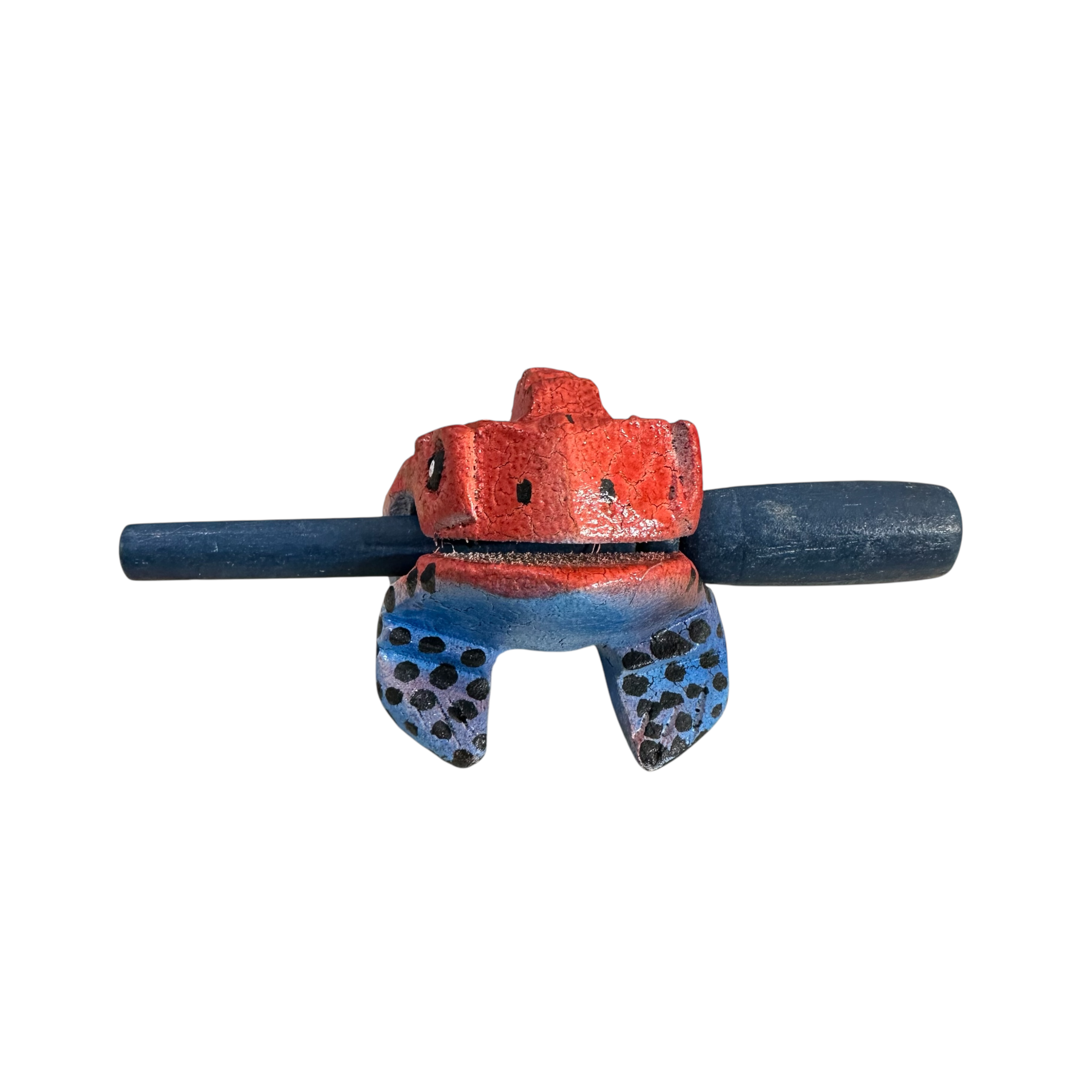 2" Wooden Musical Frog - Red Dart Design (percussion Instrument)