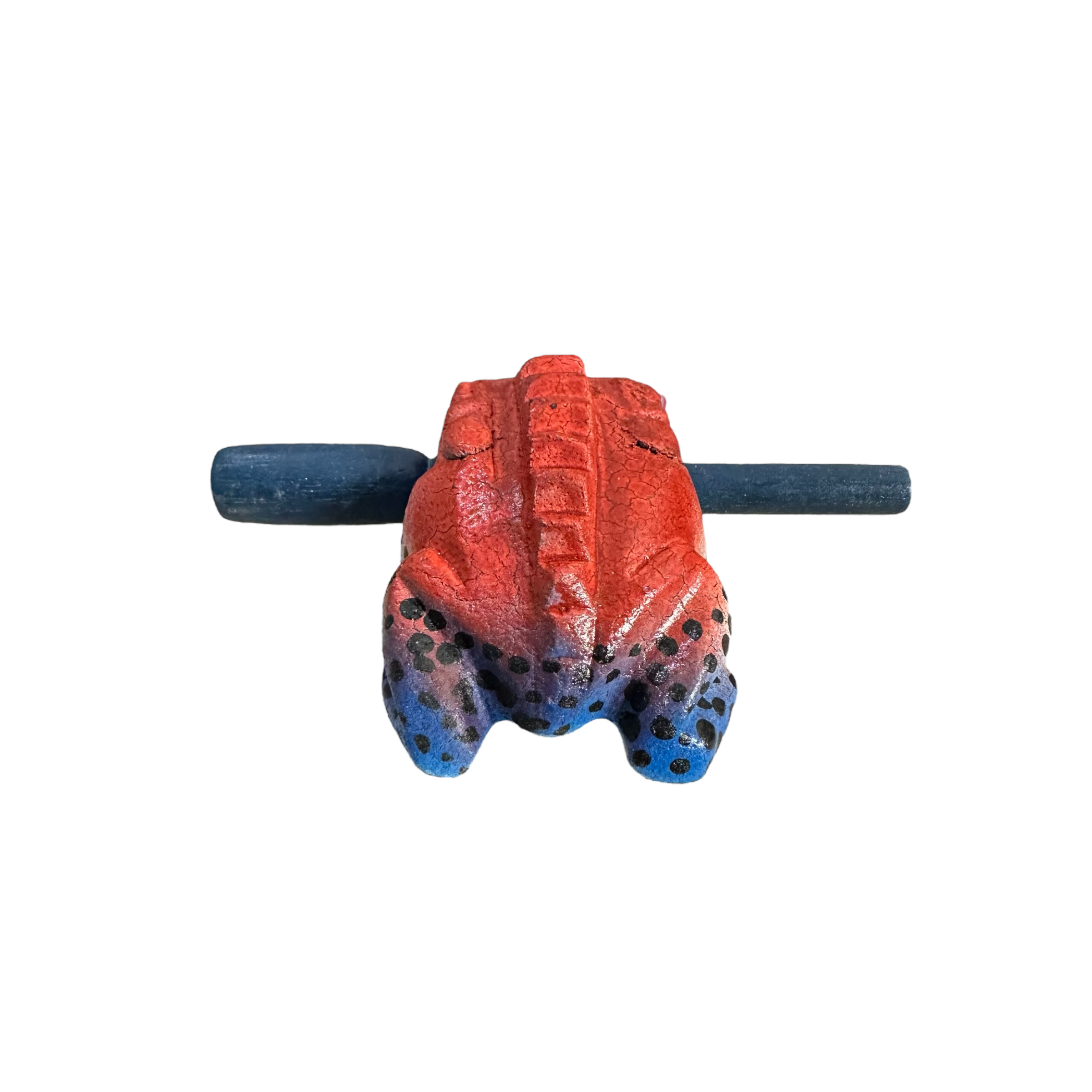 2" Wooden Musical Frog - Red Dart Design (percussion Instrument)