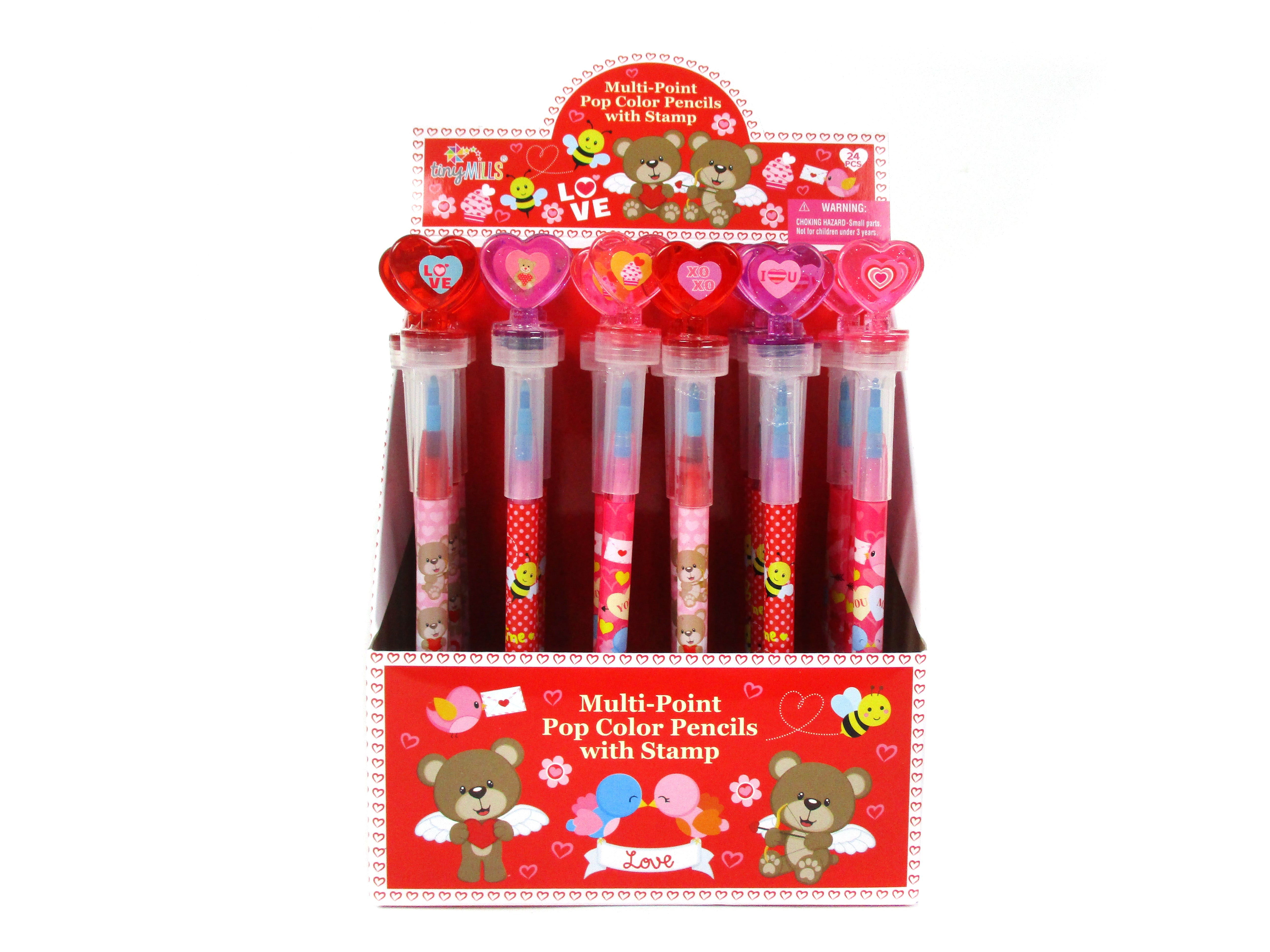 Valentine's Day Stackable Crayon With Stamper Topper
