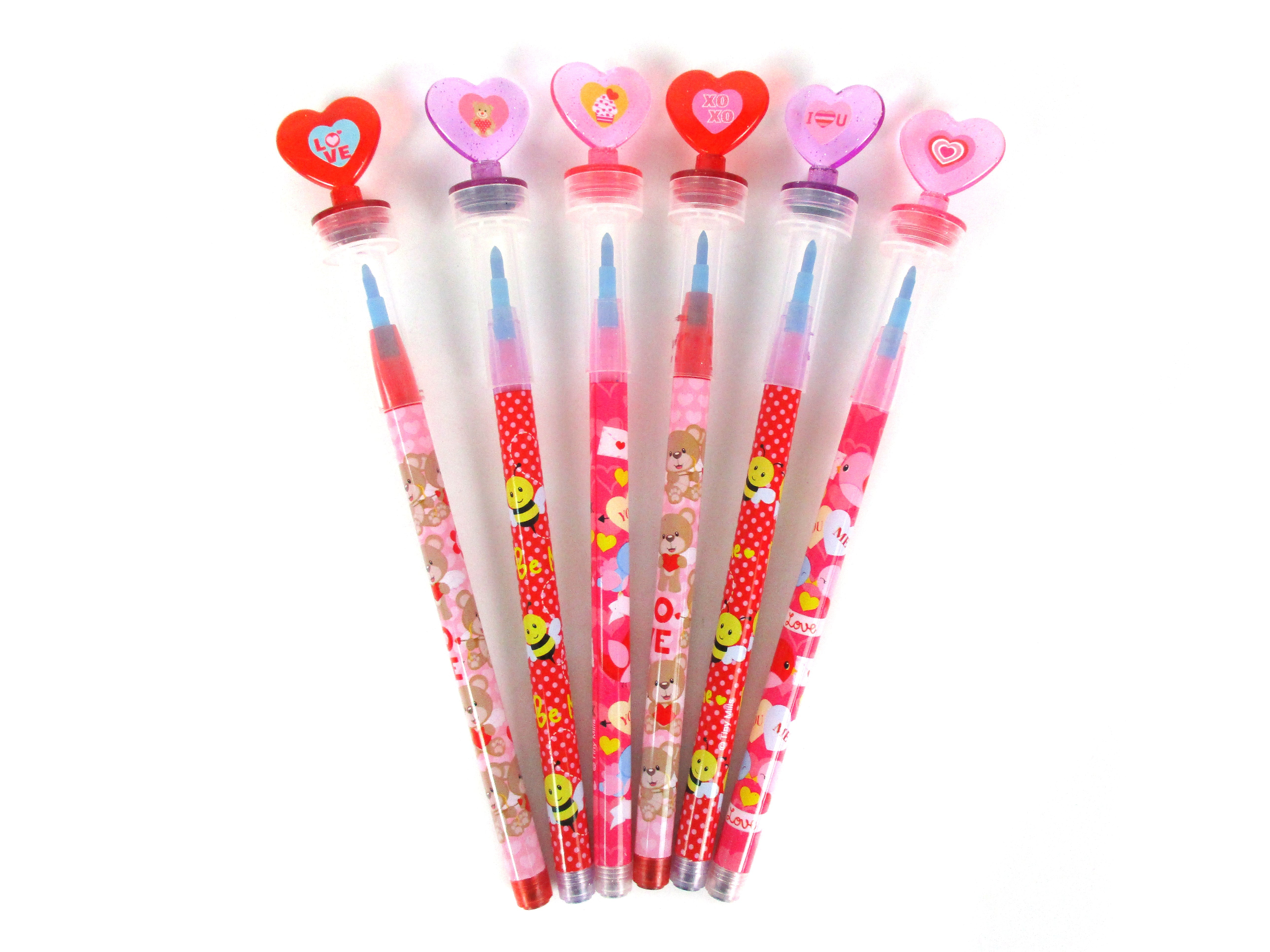 Valentine's Day Stackable Crayon With Stamper Topper