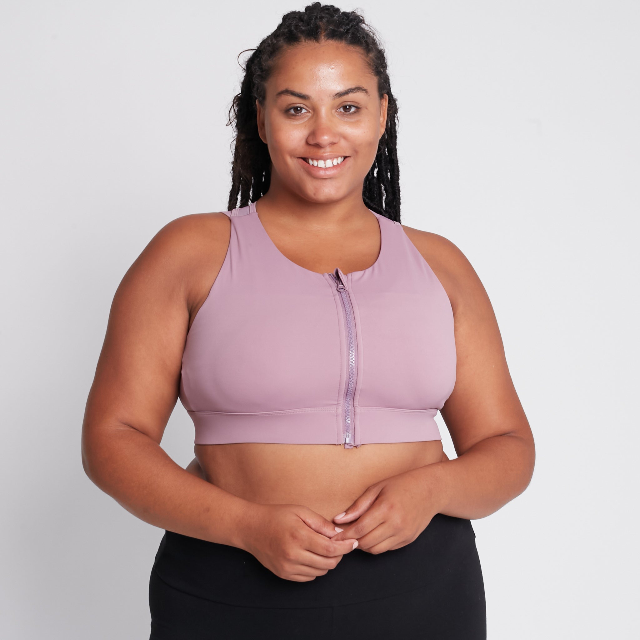 Capucine 2 - High Neck High Support Nursing & Hands Free Pumping Sports Bra (lavender Smoke)