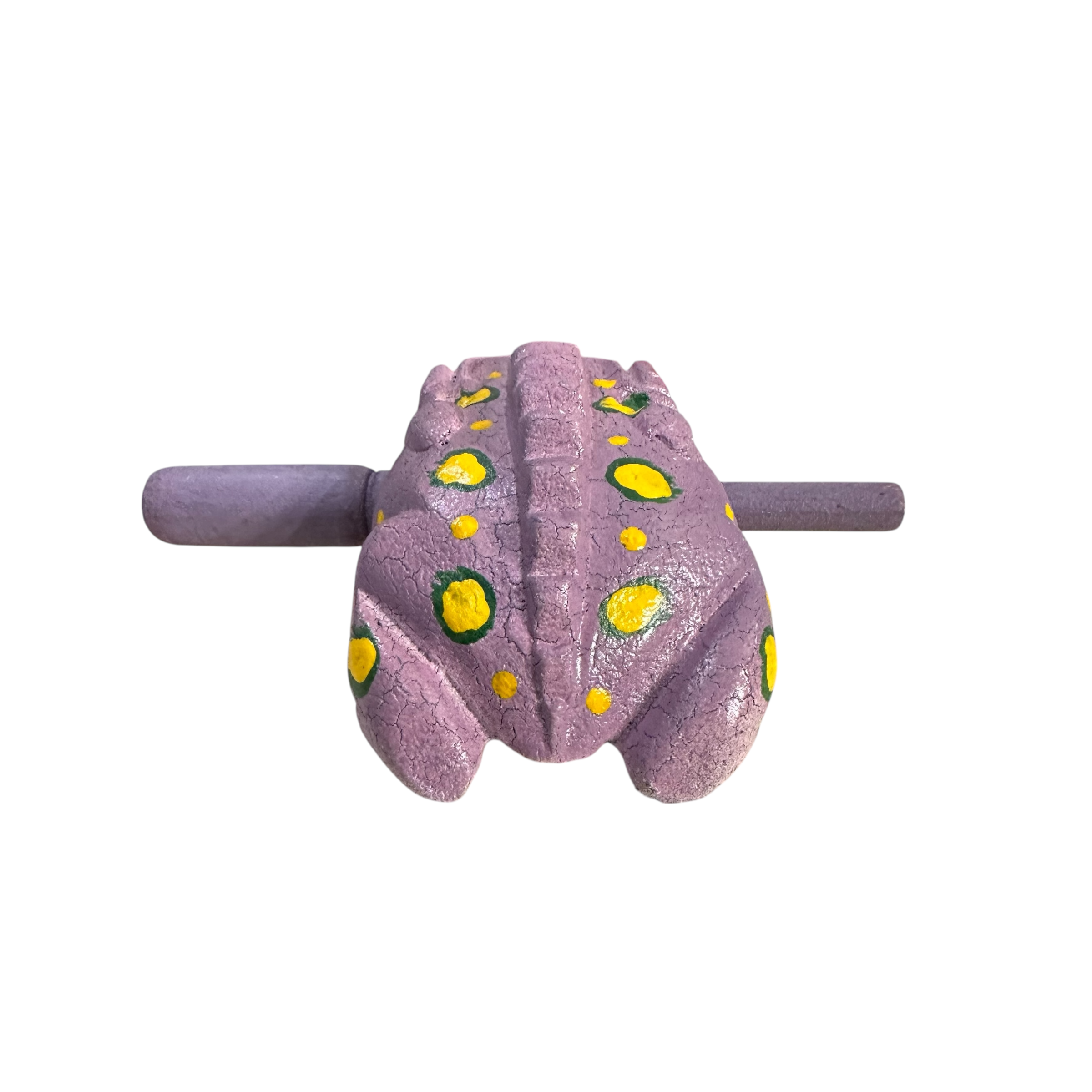 3" Wooden Musical Frog - Lavender Design (percussion Instrument)