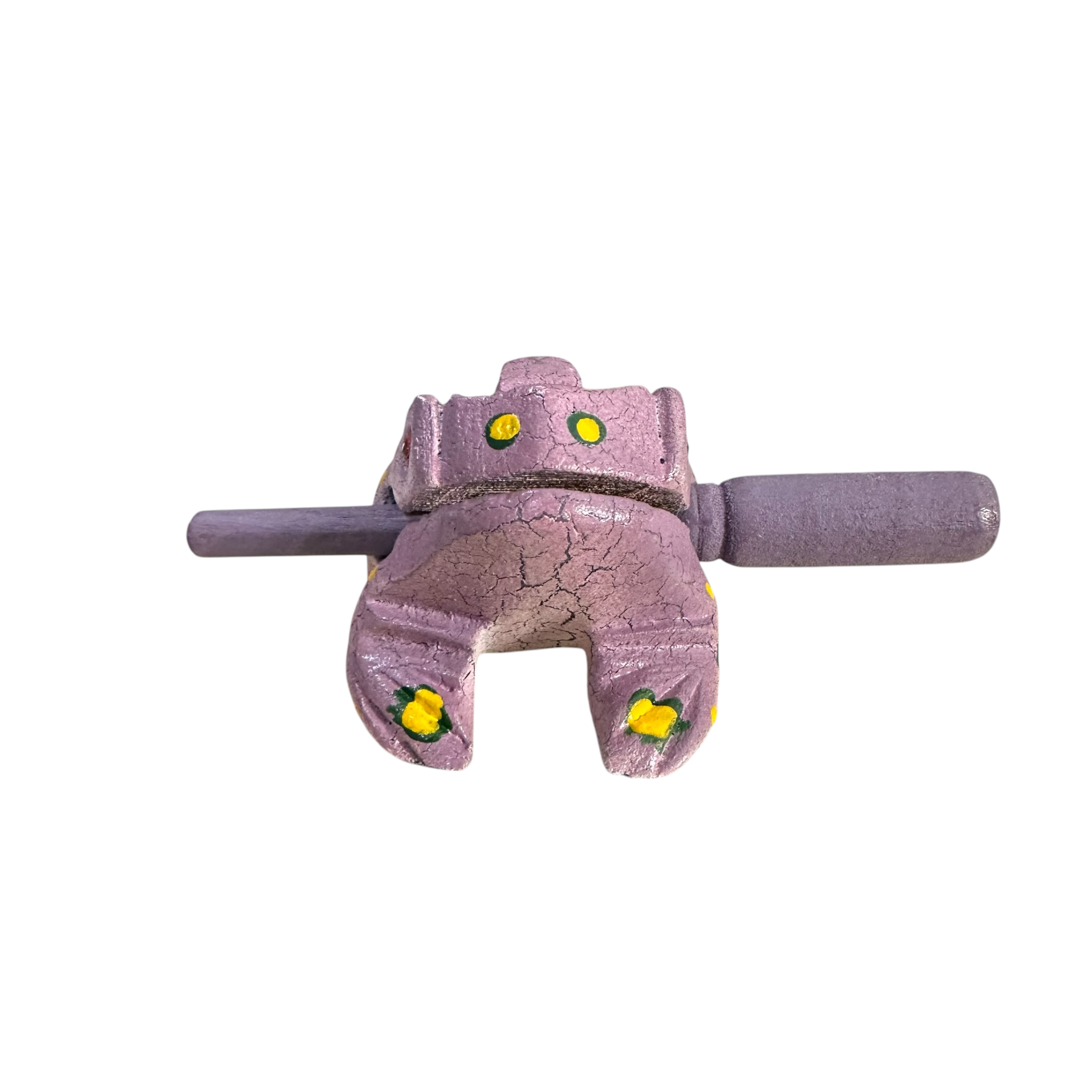3" Wooden Musical Frog - Lavender Design (percussion Instrument)