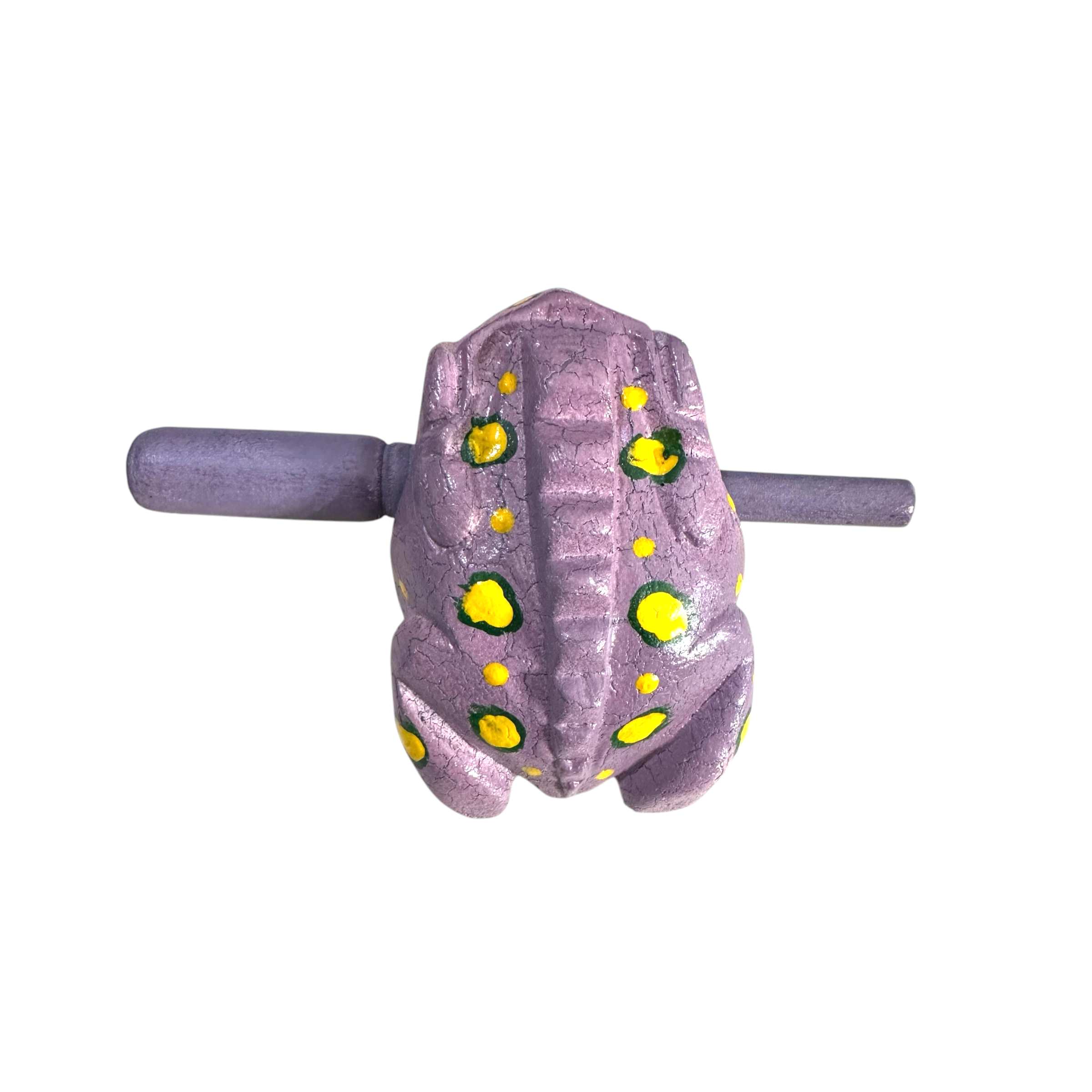 3" Wooden Musical Frog - Lavender Design (percussion Instrument)