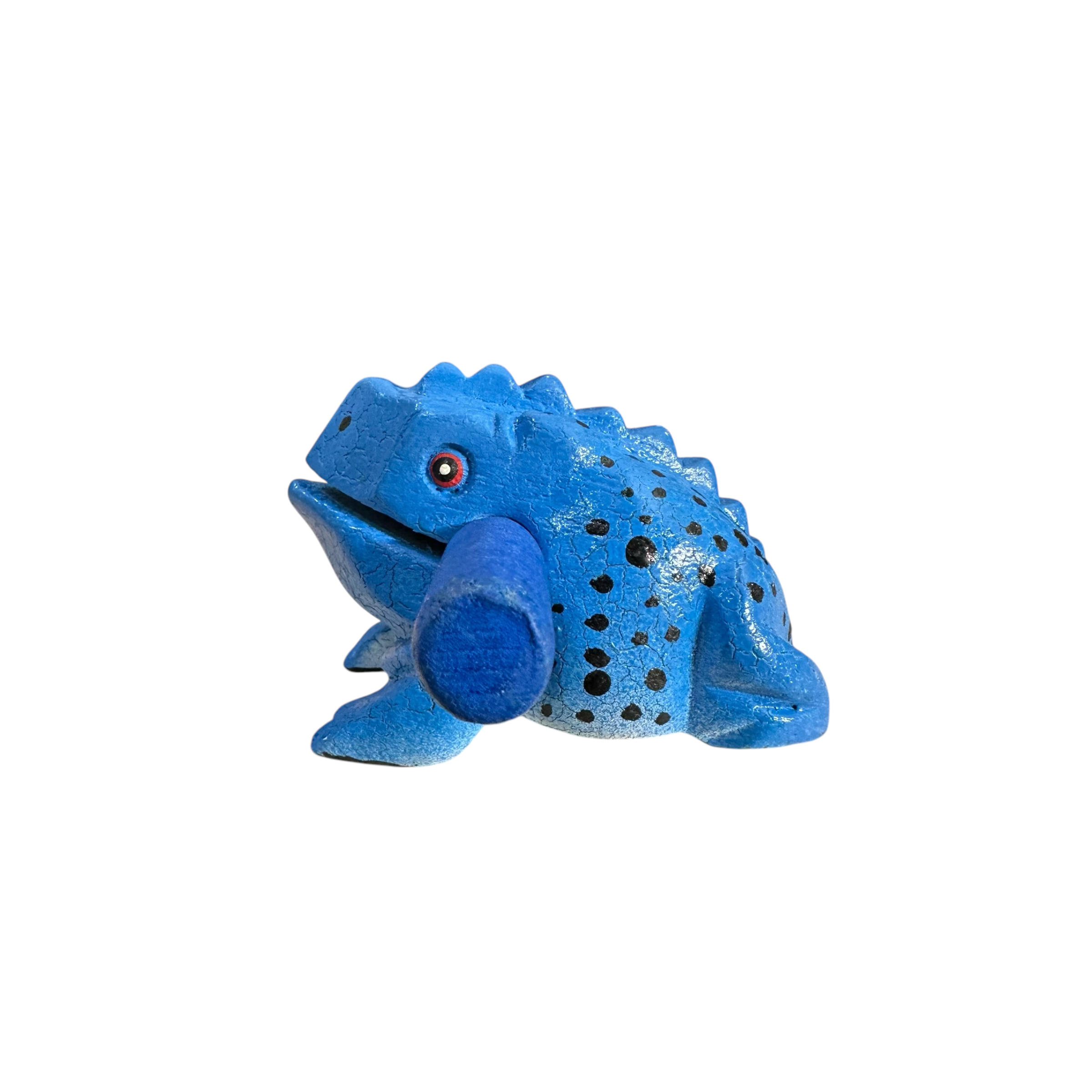 3" Wooden Musical Frog - Blue Dart Design (percussion Instrument)