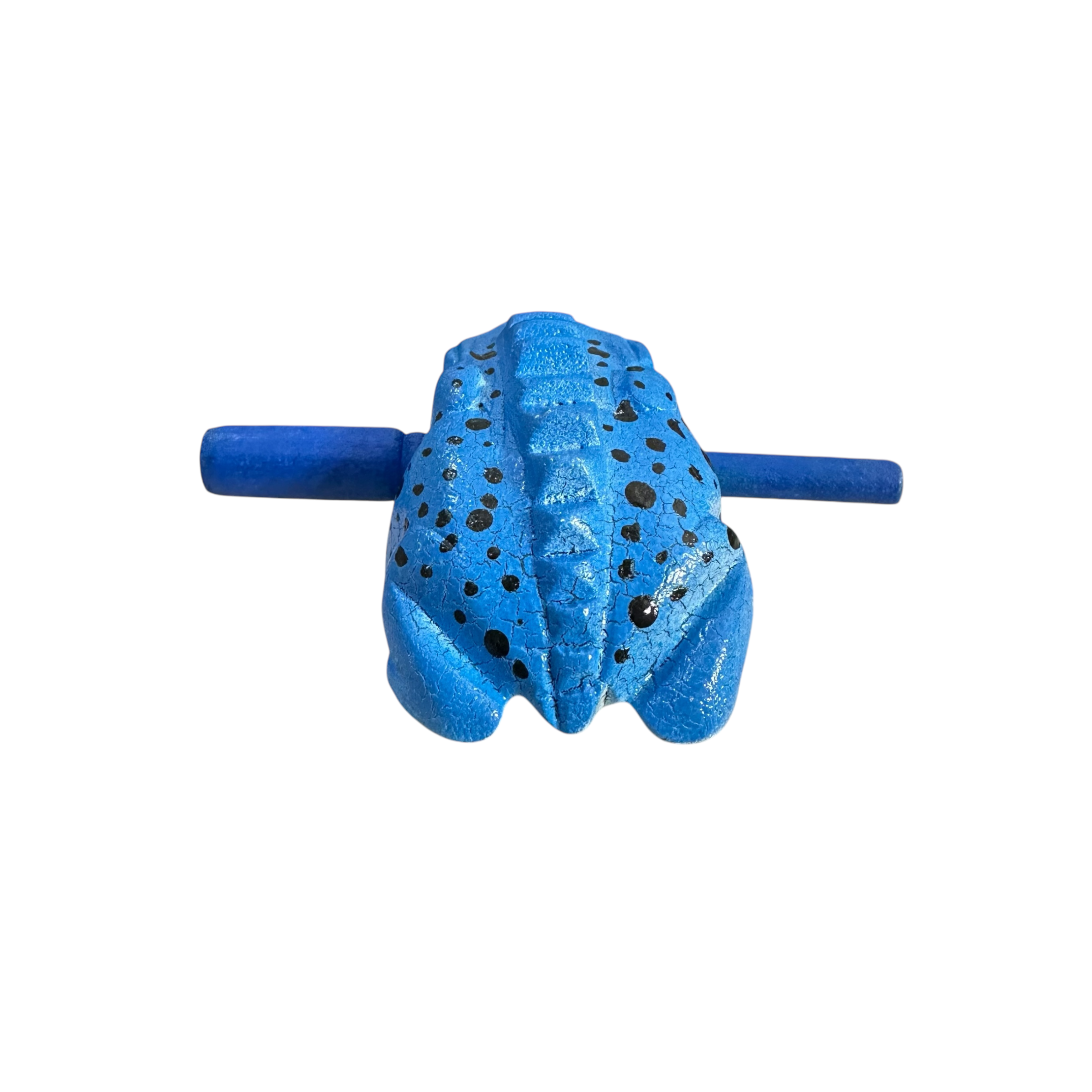 3" Wooden Musical Frog - Blue Dart Design (percussion Instrument)