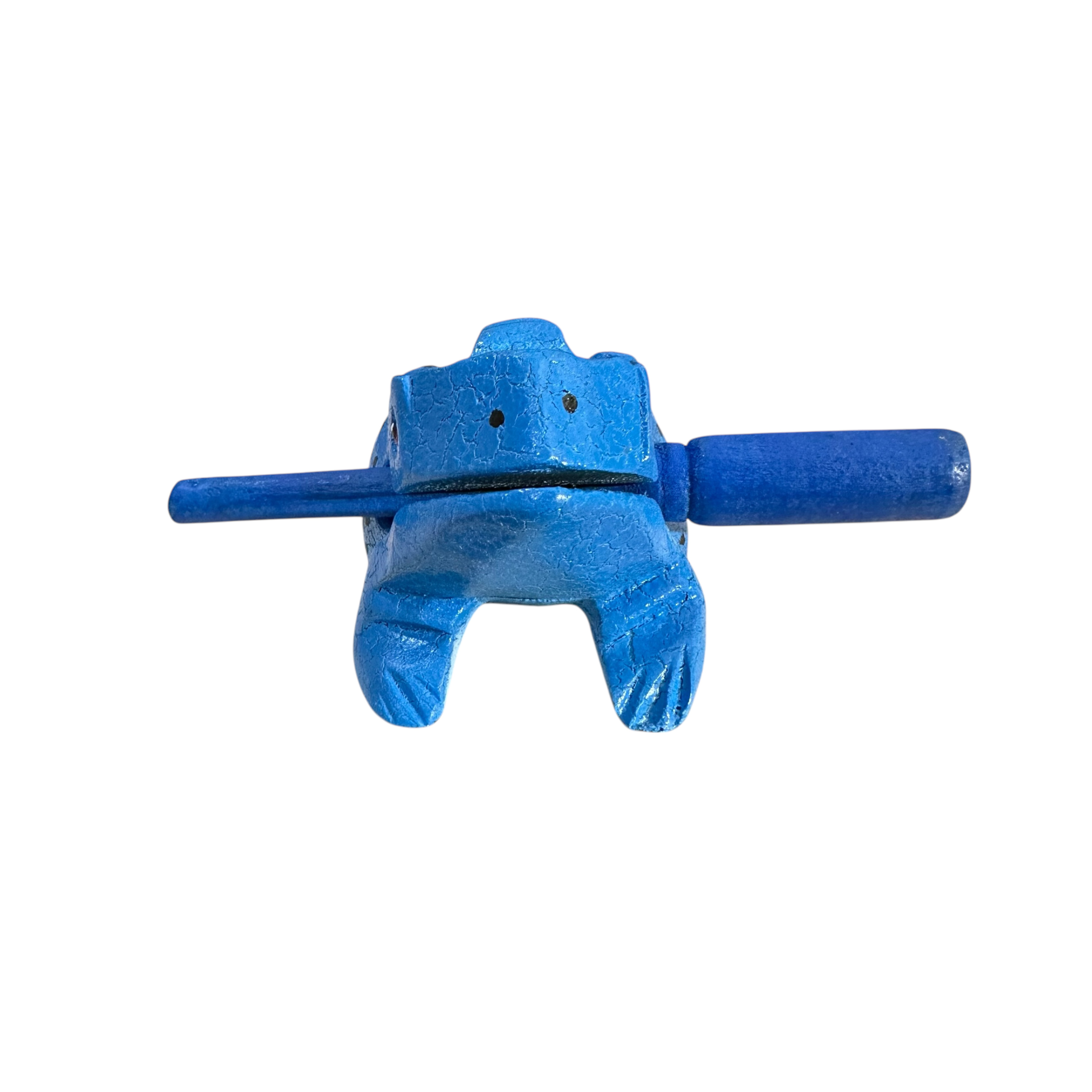 3" Wooden Musical Frog - Blue Dart Design (percussion Instrument)