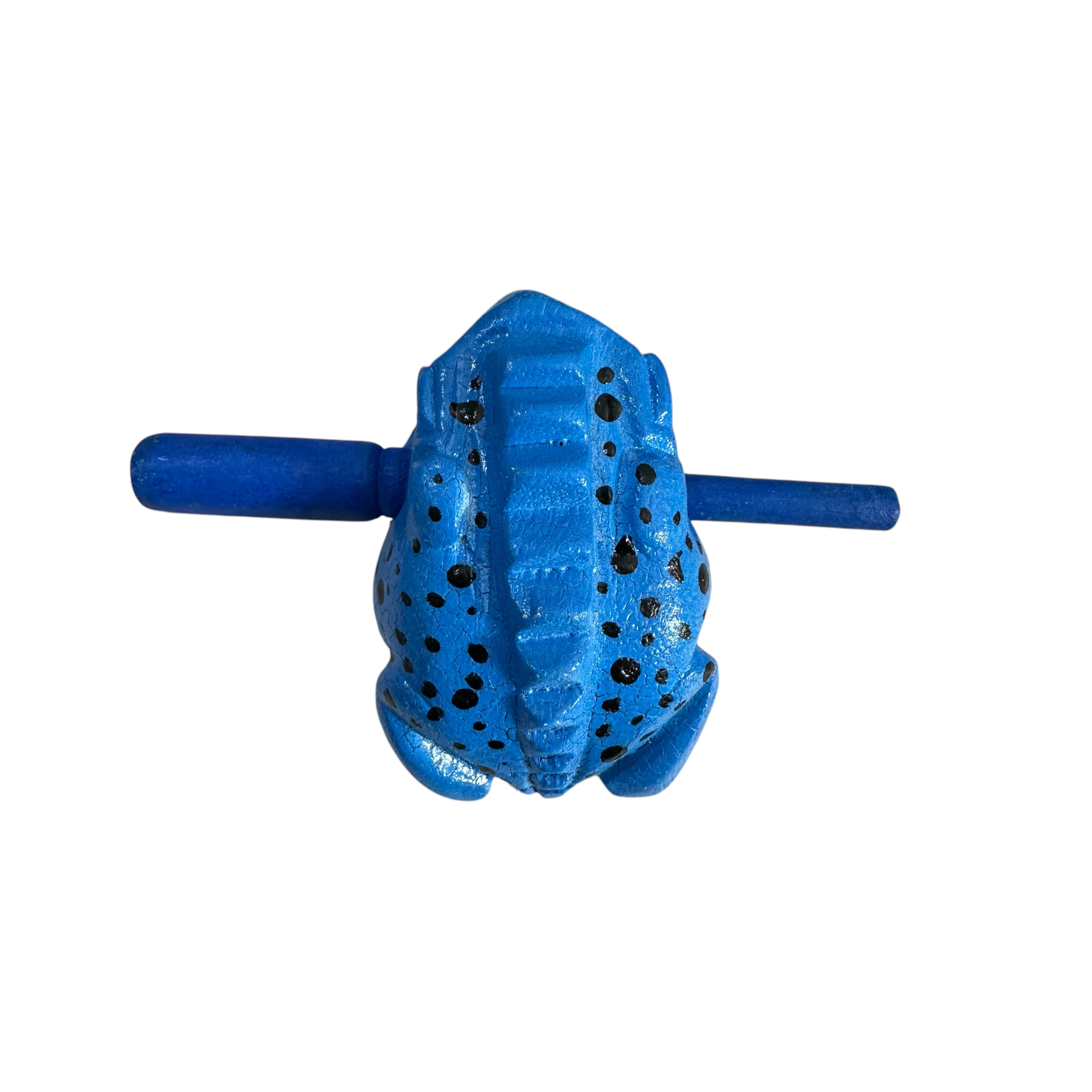 3" Wooden Musical Frog - Blue Dart Design (percussion Instrument)