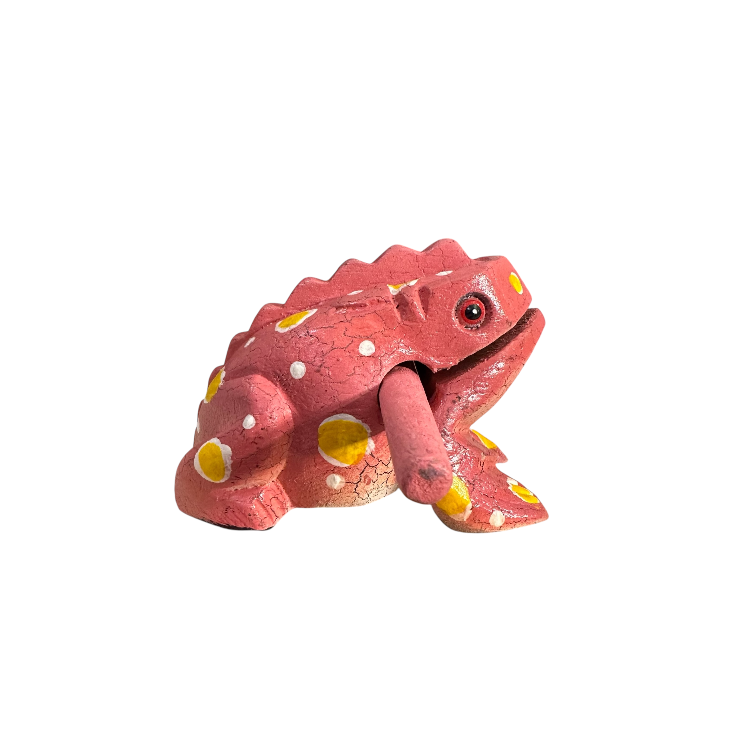 3" Wooden Musical Frog - Pink Design (percussion Instrument)