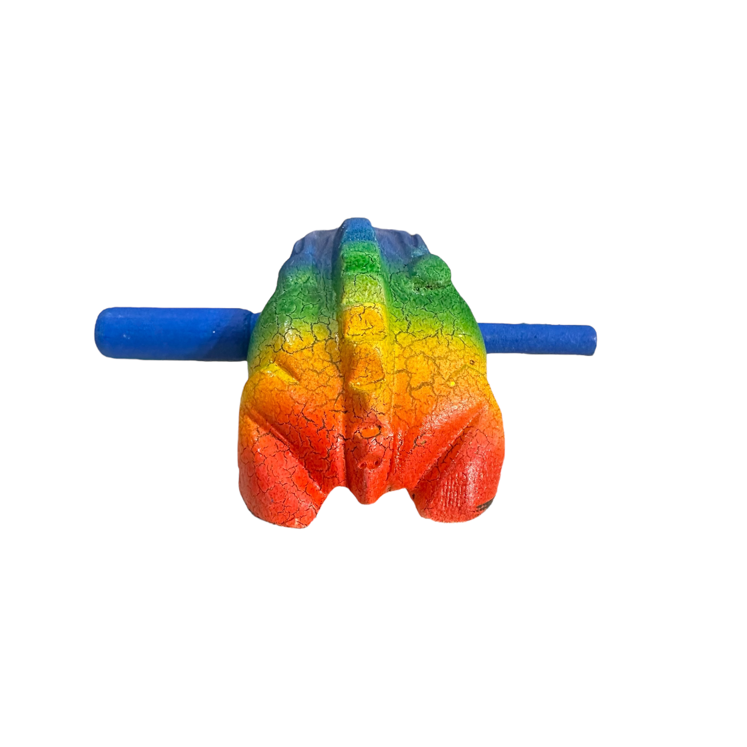 3" Wooden Musical Frog - Rainbow Design (percussion Instrument)