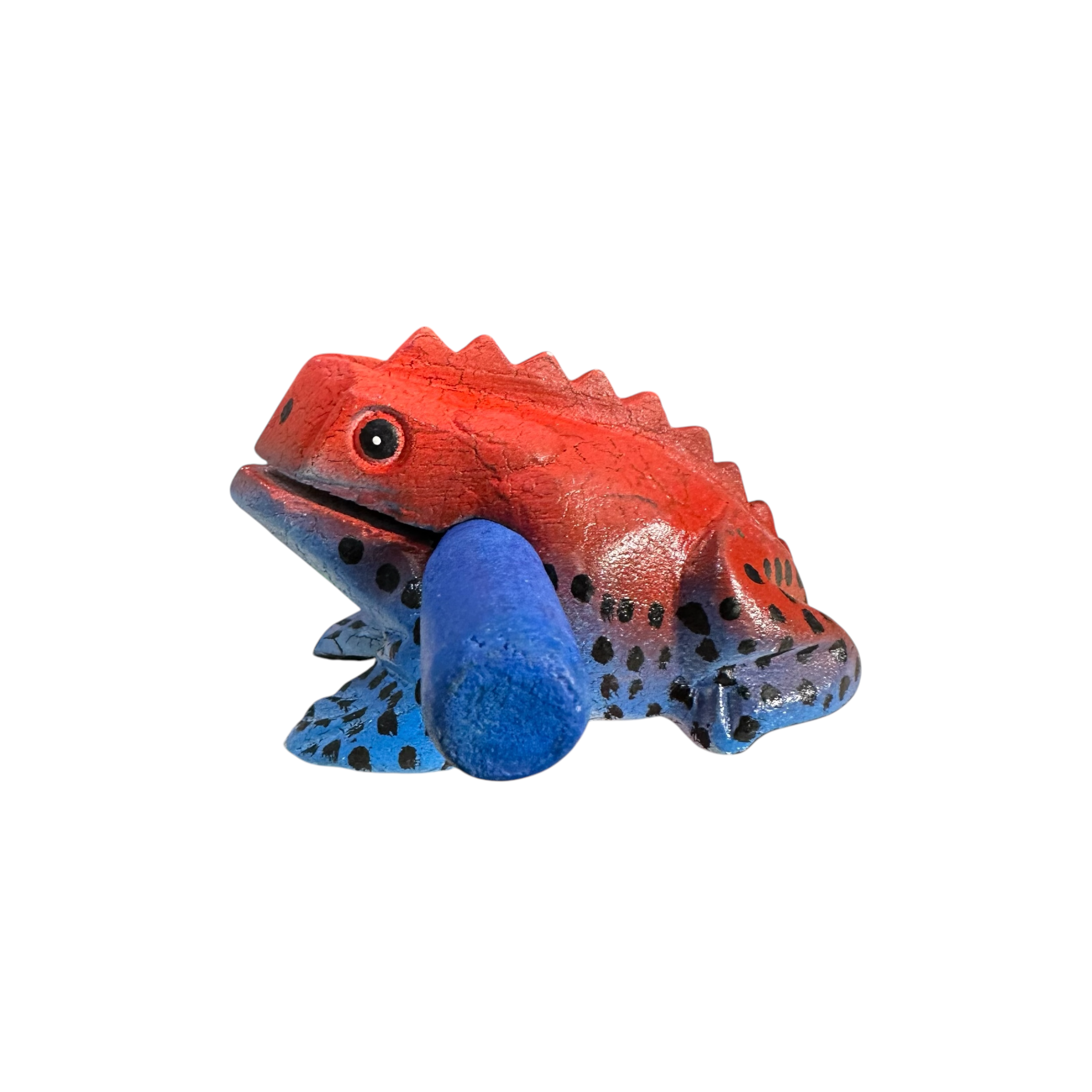 3" Wooden Musical Frog - Red Dart Design (percussion Instrument)