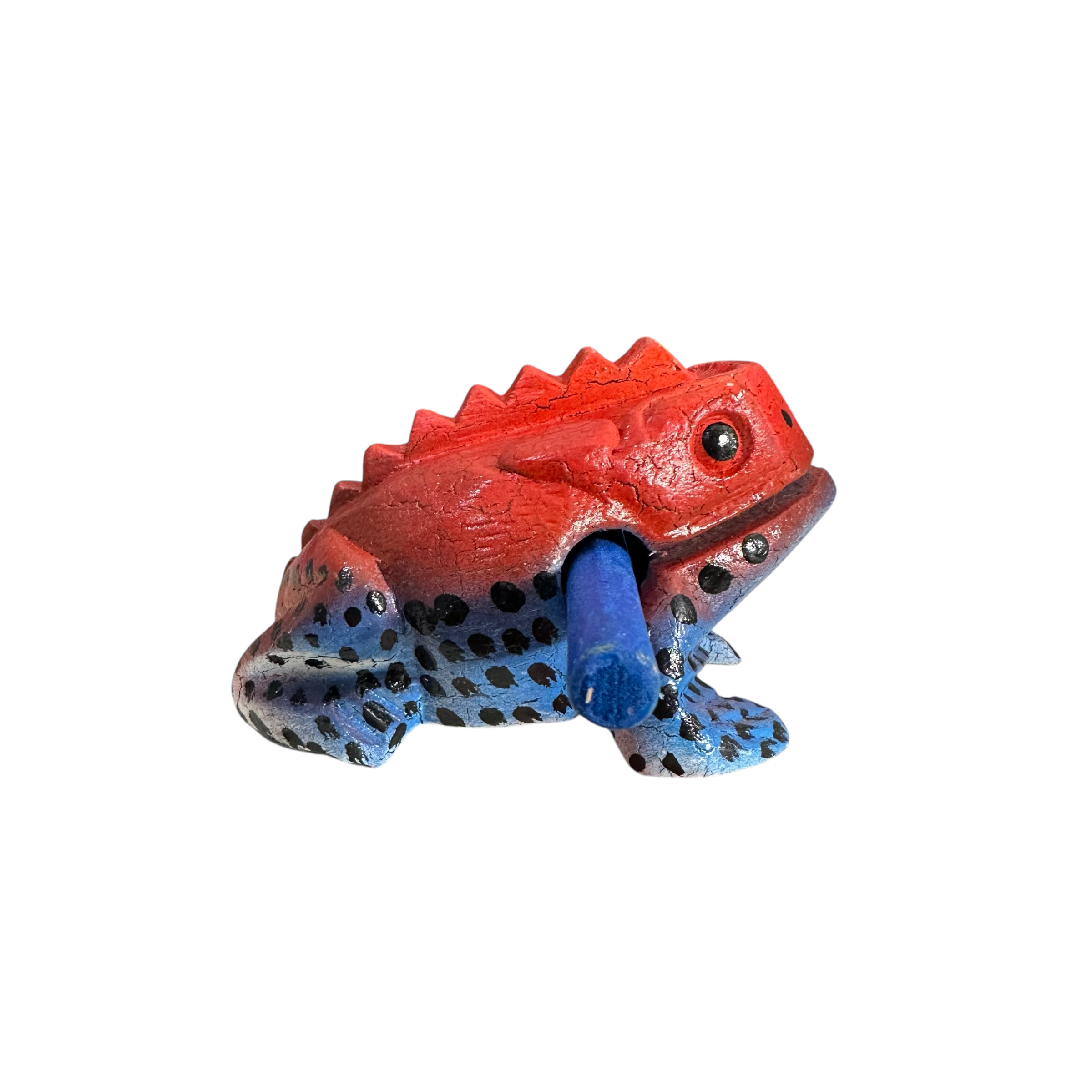 3" Wooden Musical Frog - Red Dart Design (percussion Instrument)