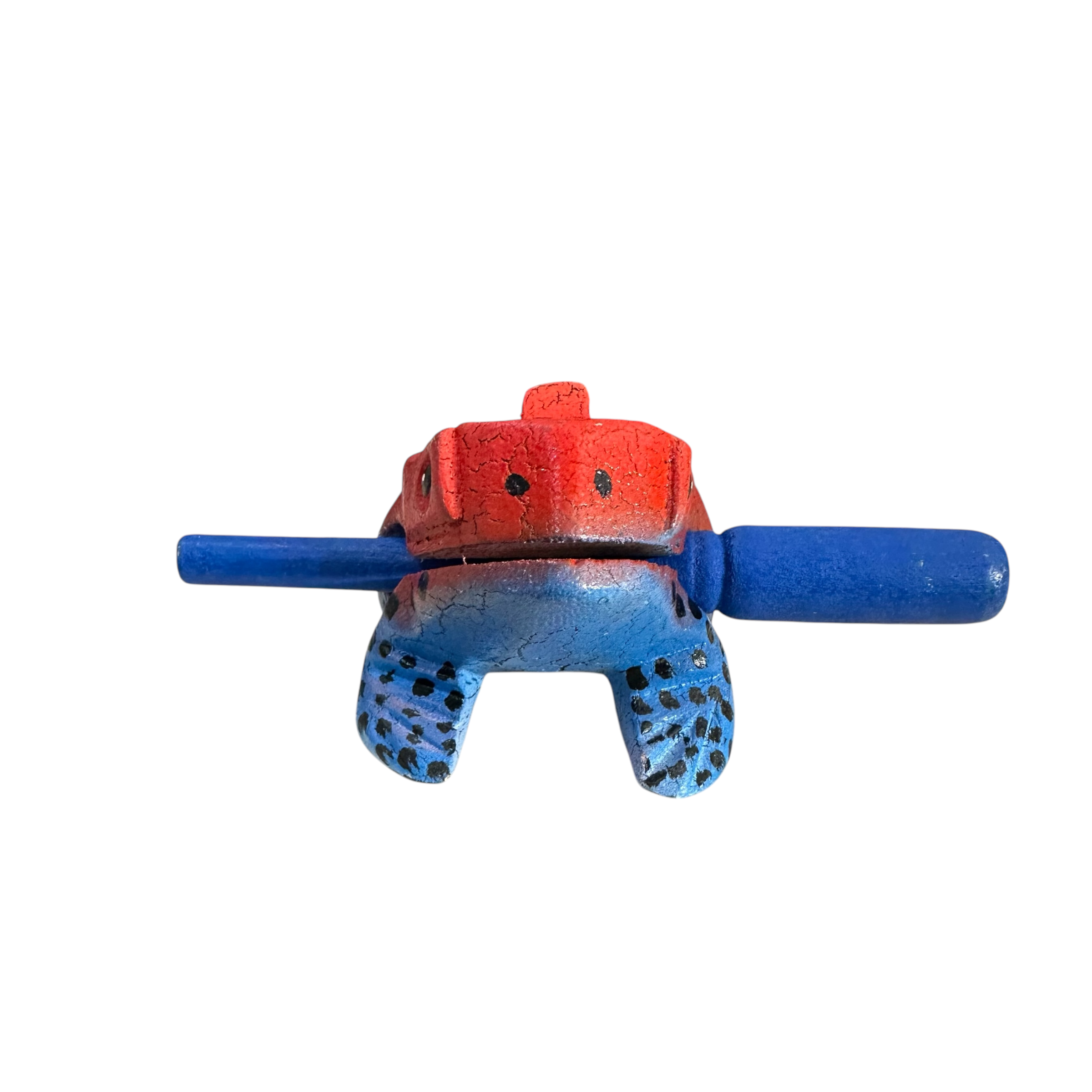 3" Wooden Musical Frog - Red Dart Design (percussion Instrument)