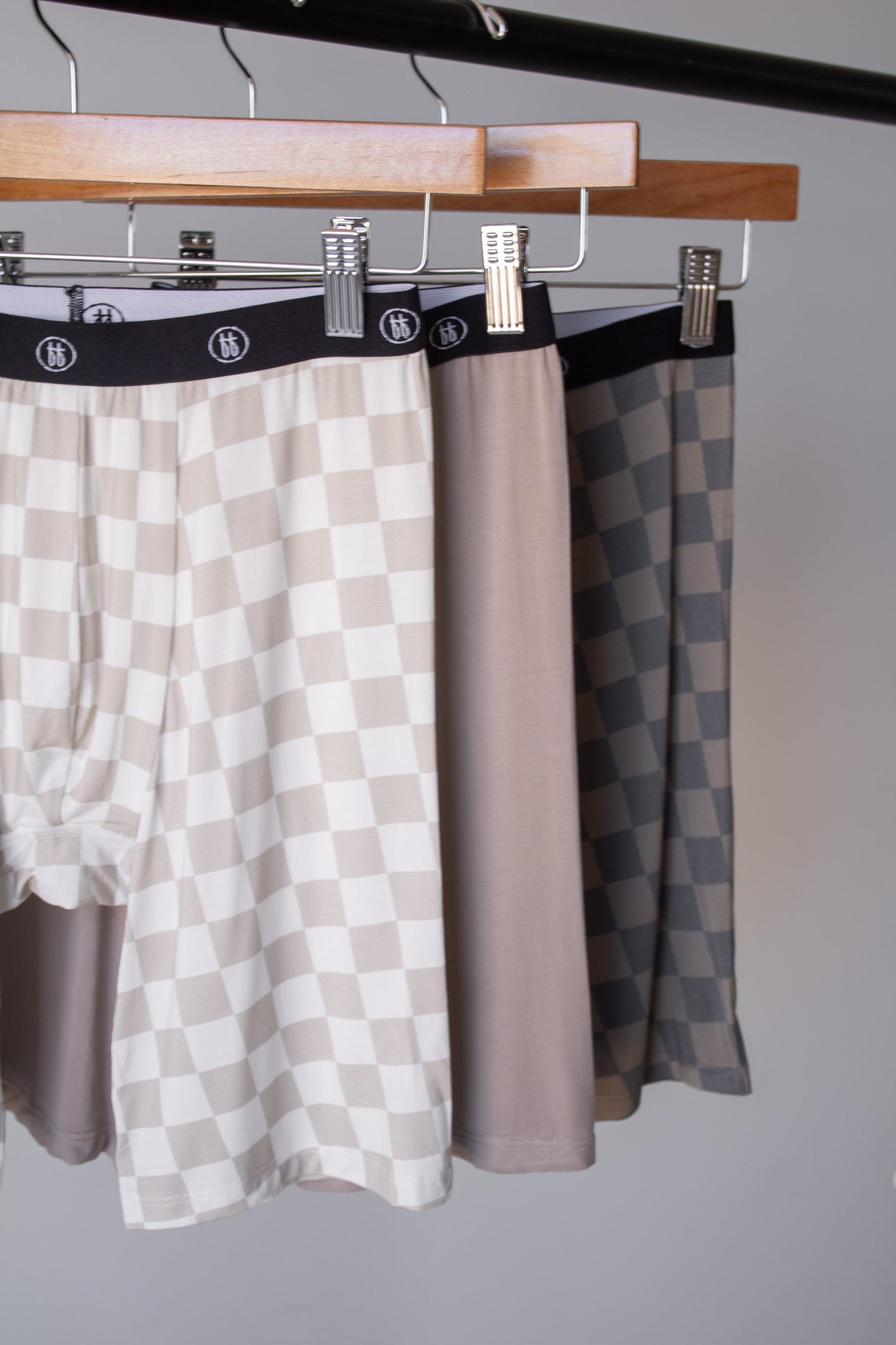 Men's Bamboo Boxers (3 Pack) | Checkerboard & Faded Brown Checkerboard