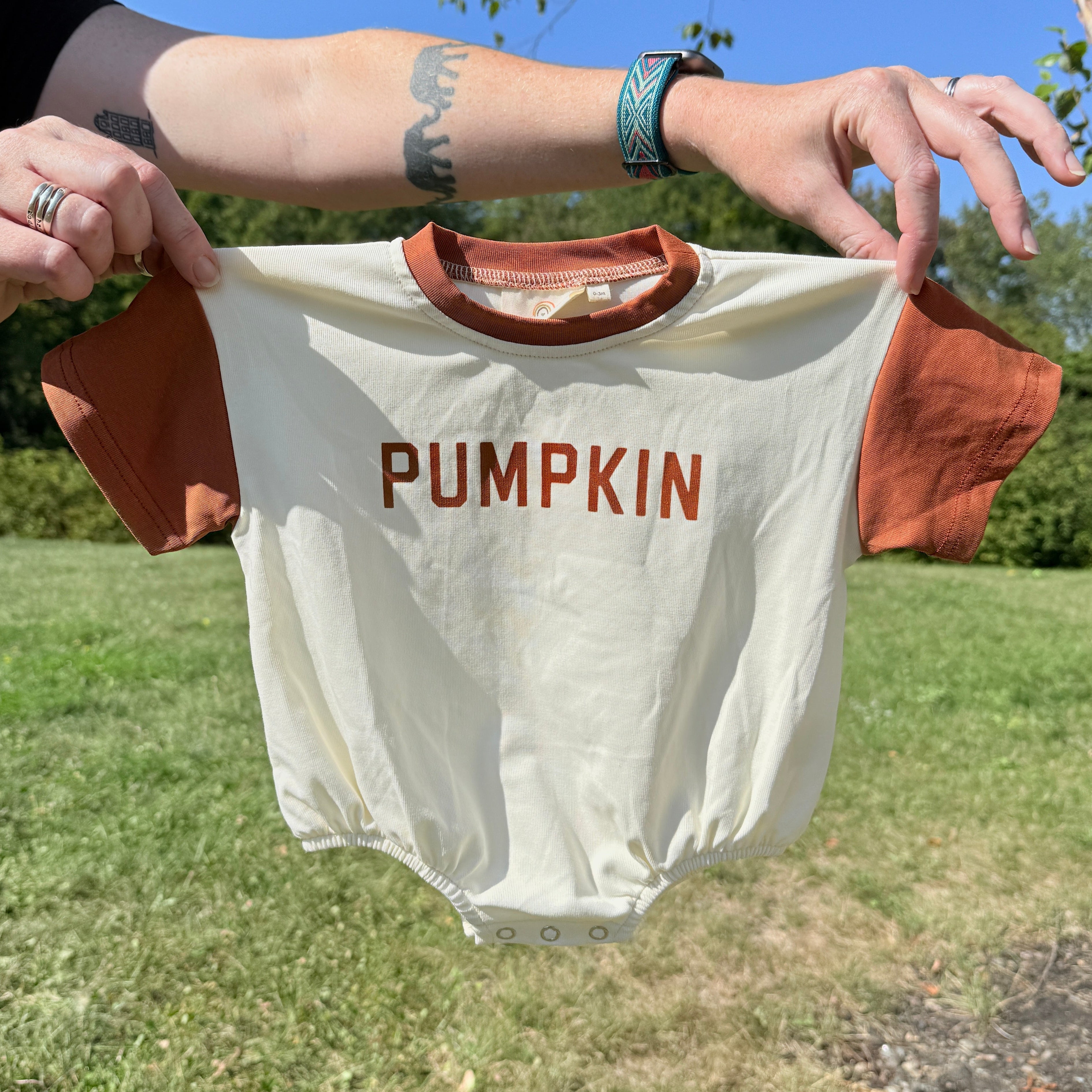 Colorblock Pumpkin Oversized Tee Or T-shirt Romper