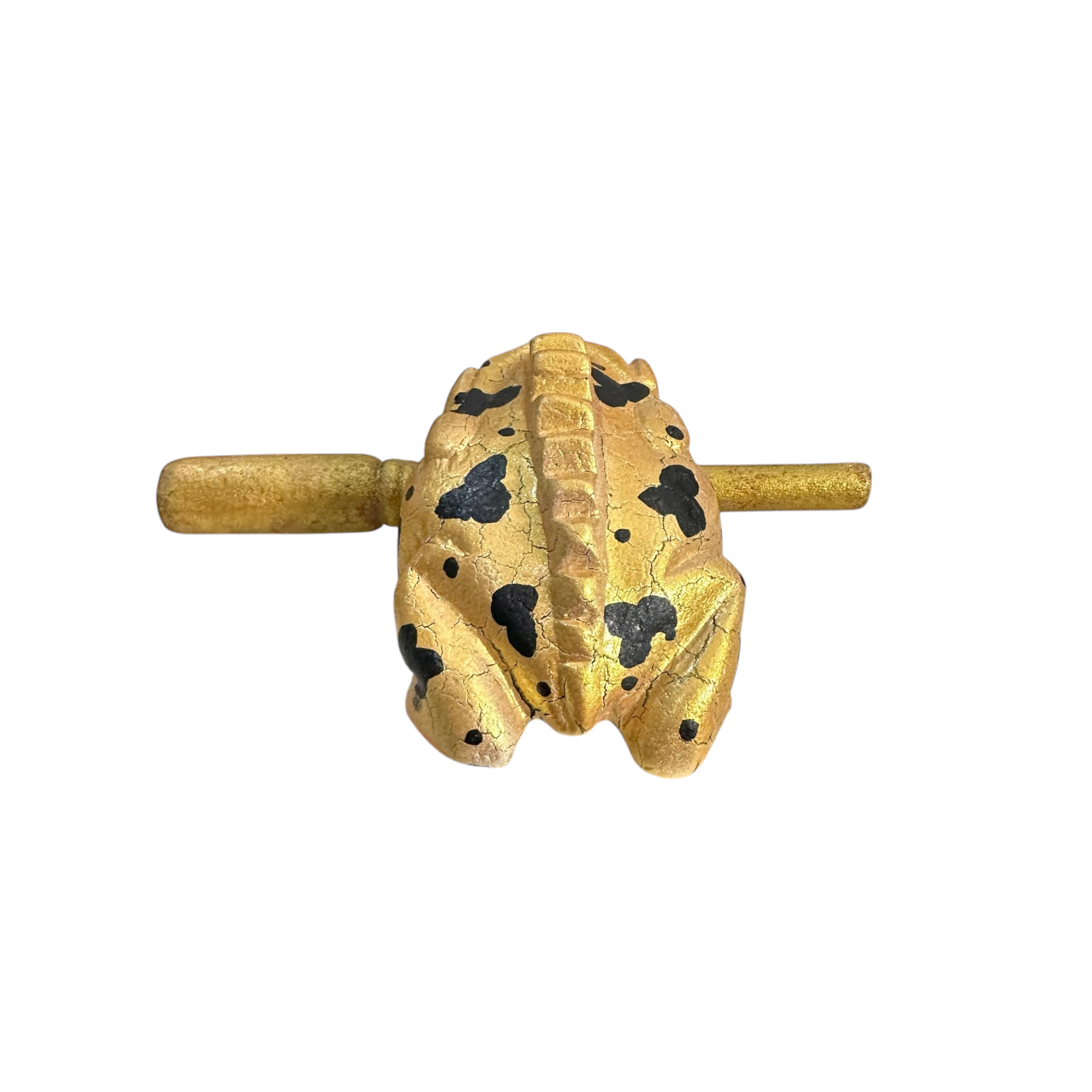 3" Wooden Musical Frog - Egyptian Golden Design (percussion Instrument)