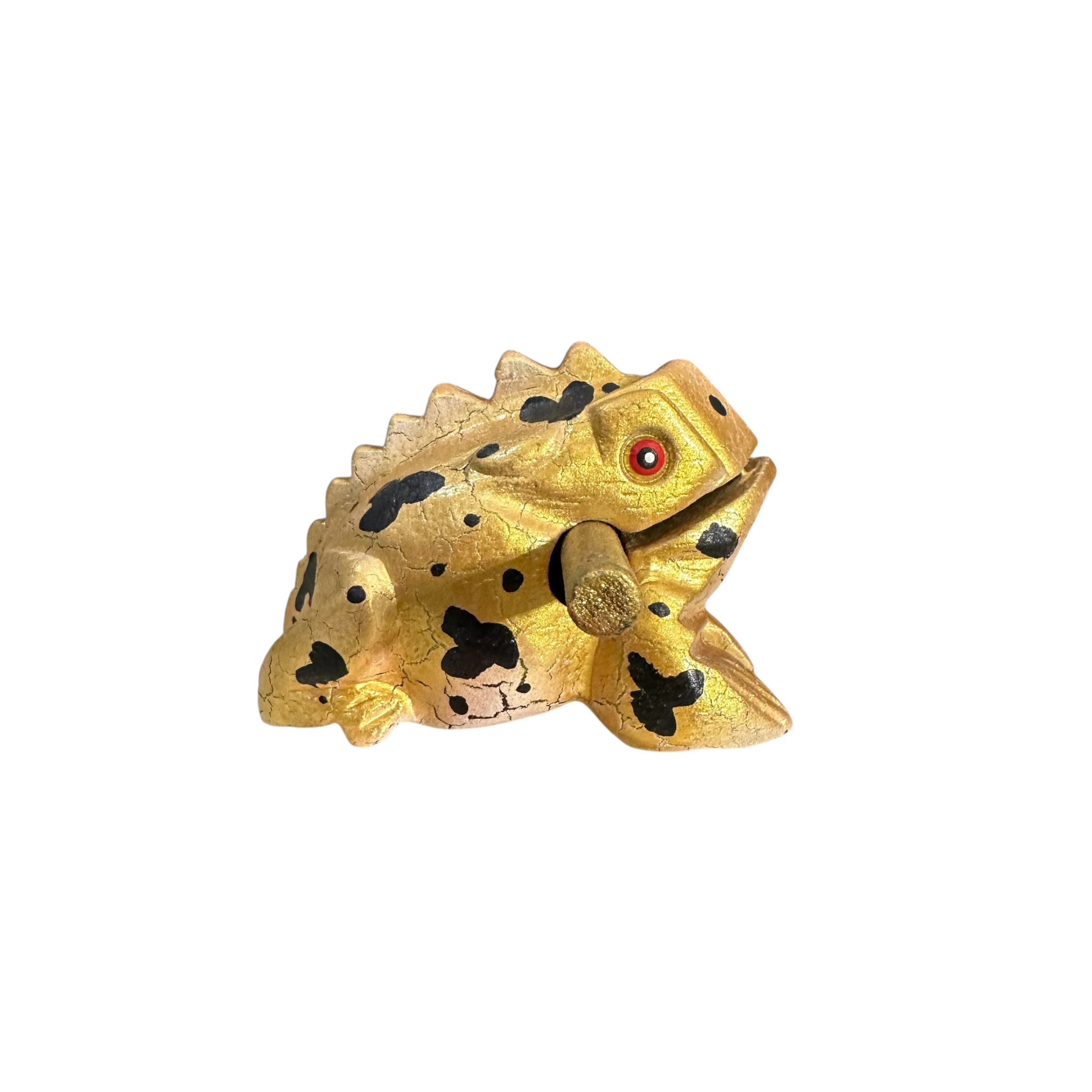 3" Wooden Musical Frog - Egyptian Golden Design (percussion Instrument)