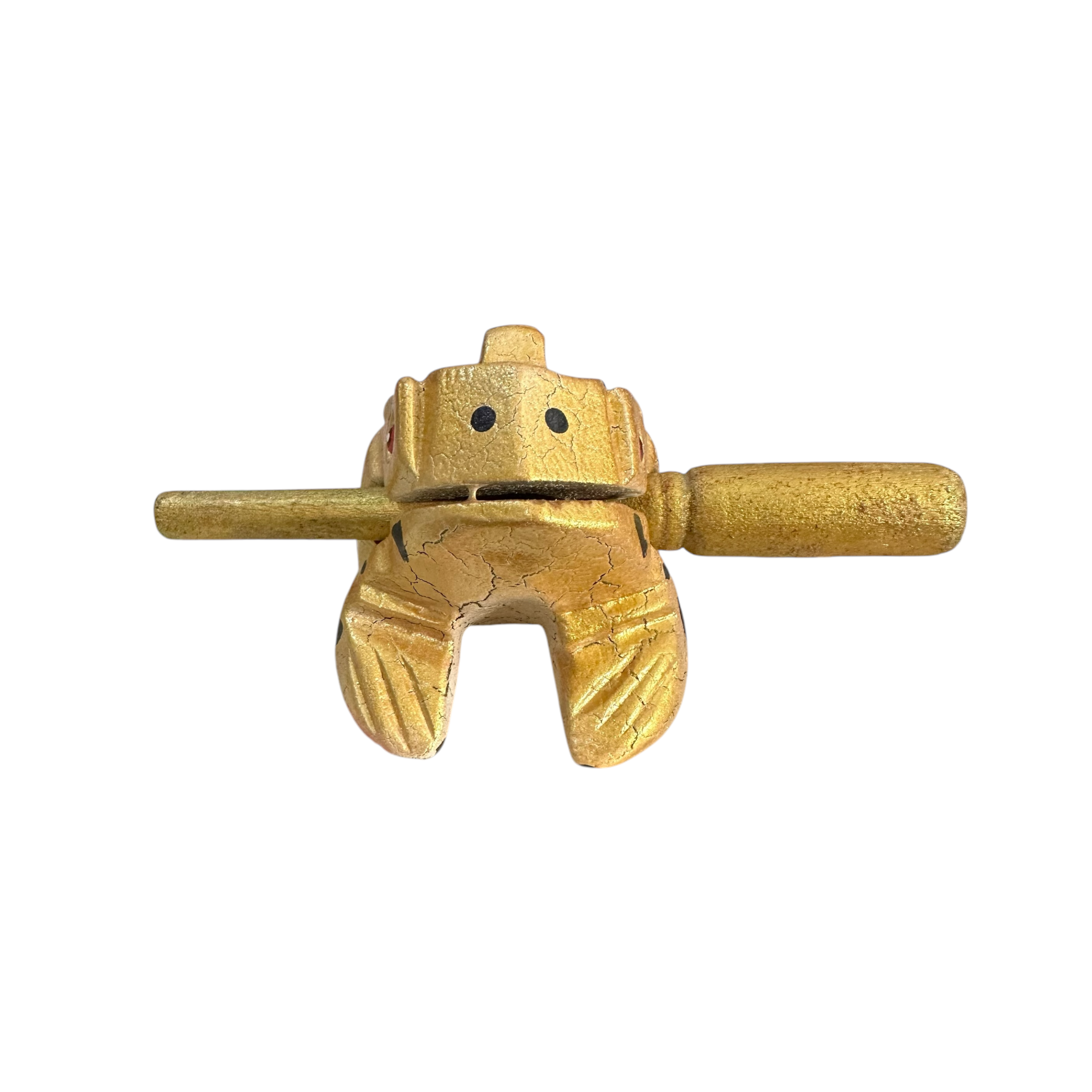 3" Wooden Musical Frog - Egyptian Golden Design (percussion Instrument)