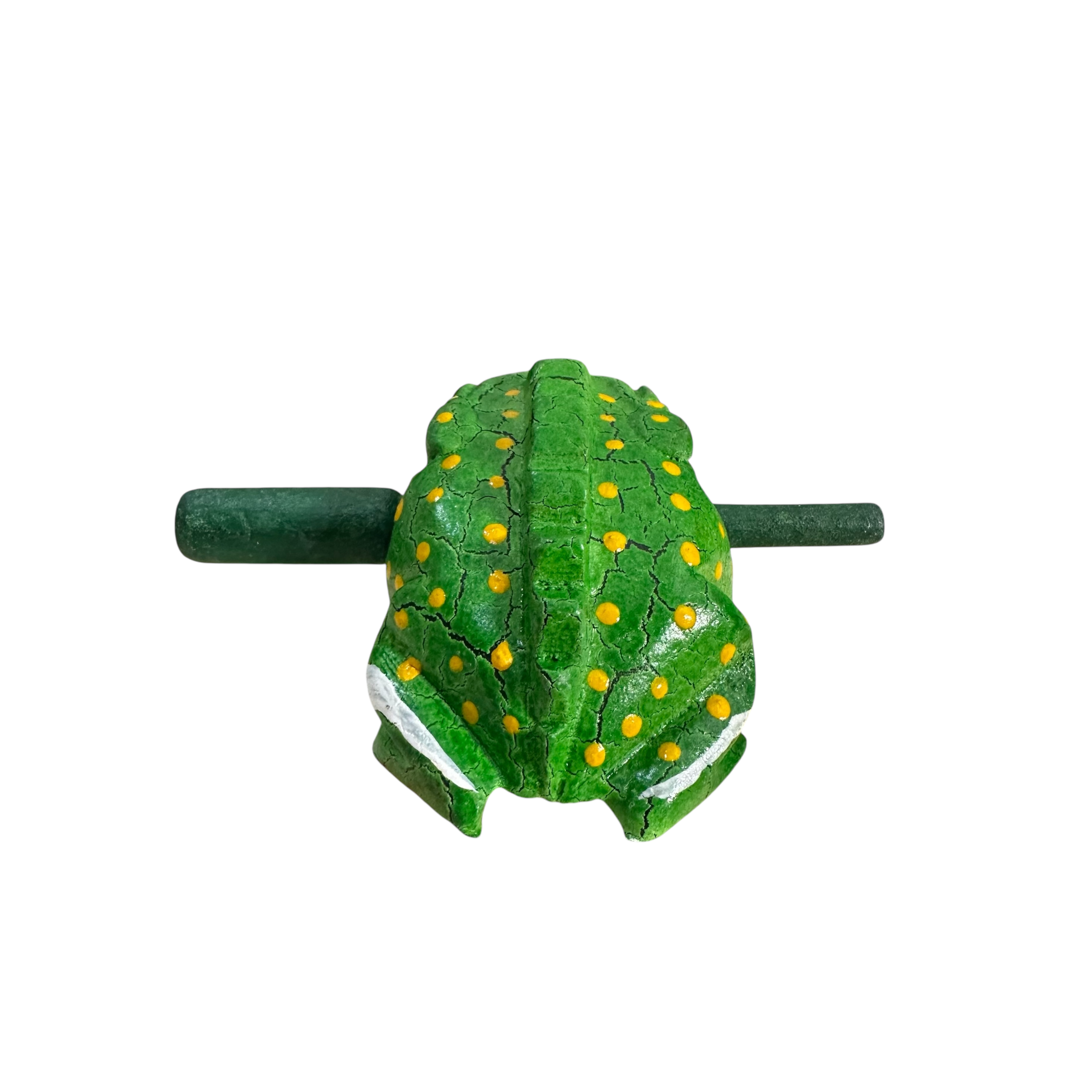 3" Wooden Musical Frog - Green Leaf Design (percussion Instrument)