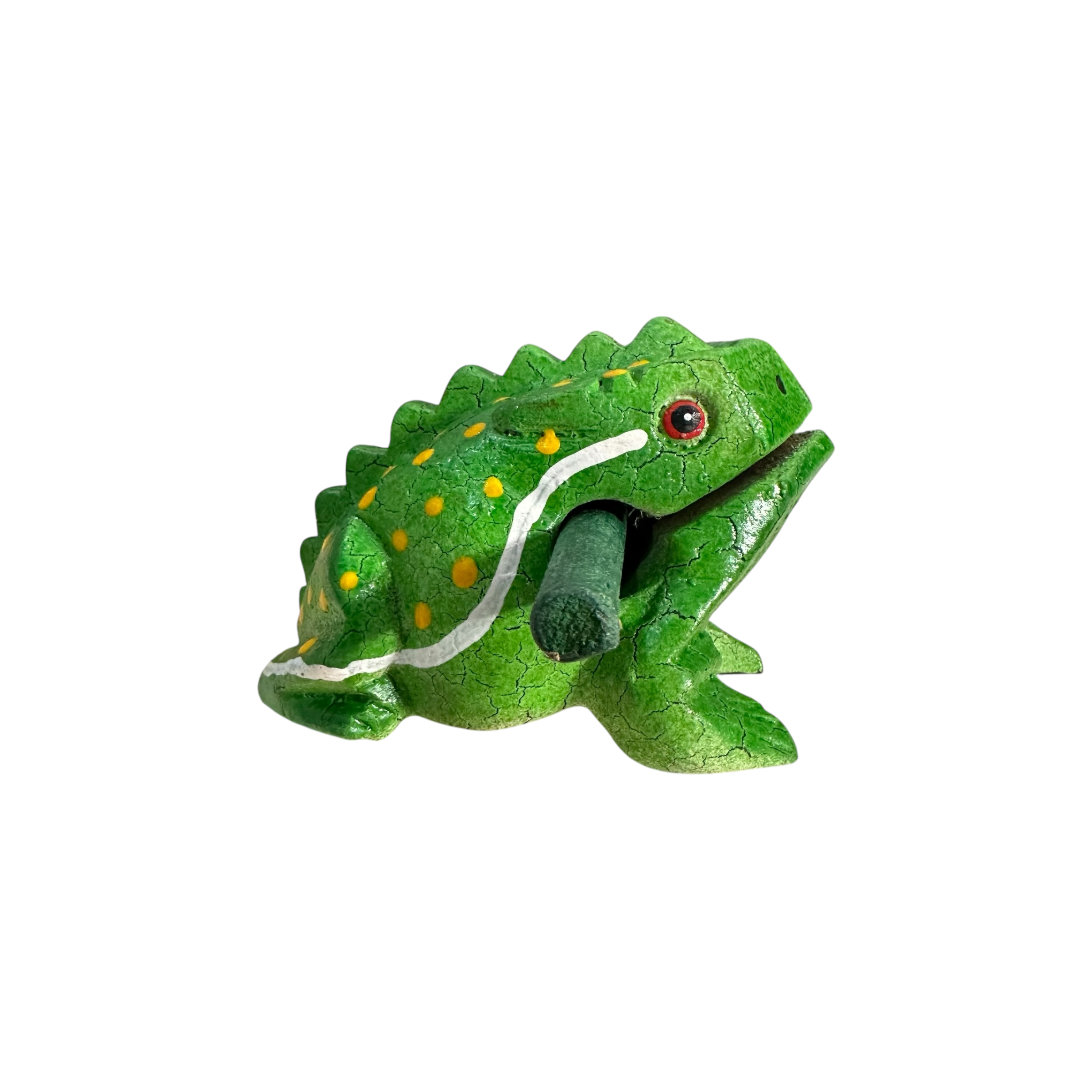 3" Wooden Musical Frog - Green Leaf Design (percussion Instrument)