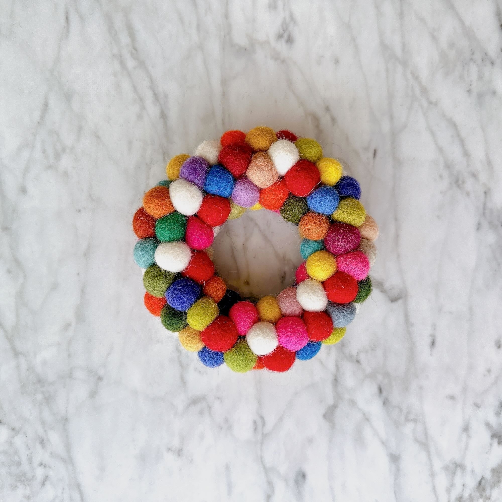 Felt Ornament - Mini Pompom Pompom Wreath