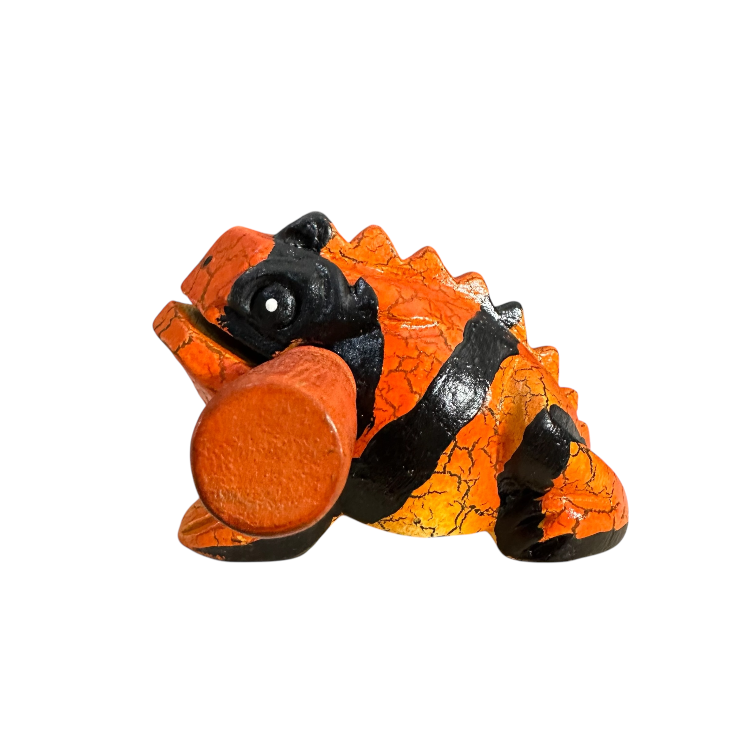 4" Wooden Musical Frog - Orange Dart Design (percussion Instrument)