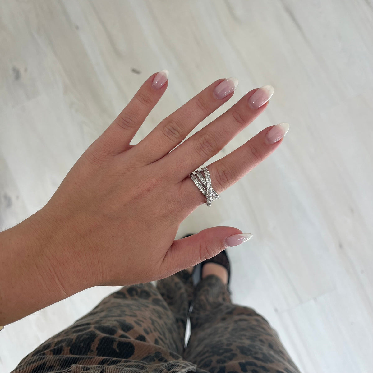 Rachel Criss-cross Pave Ring