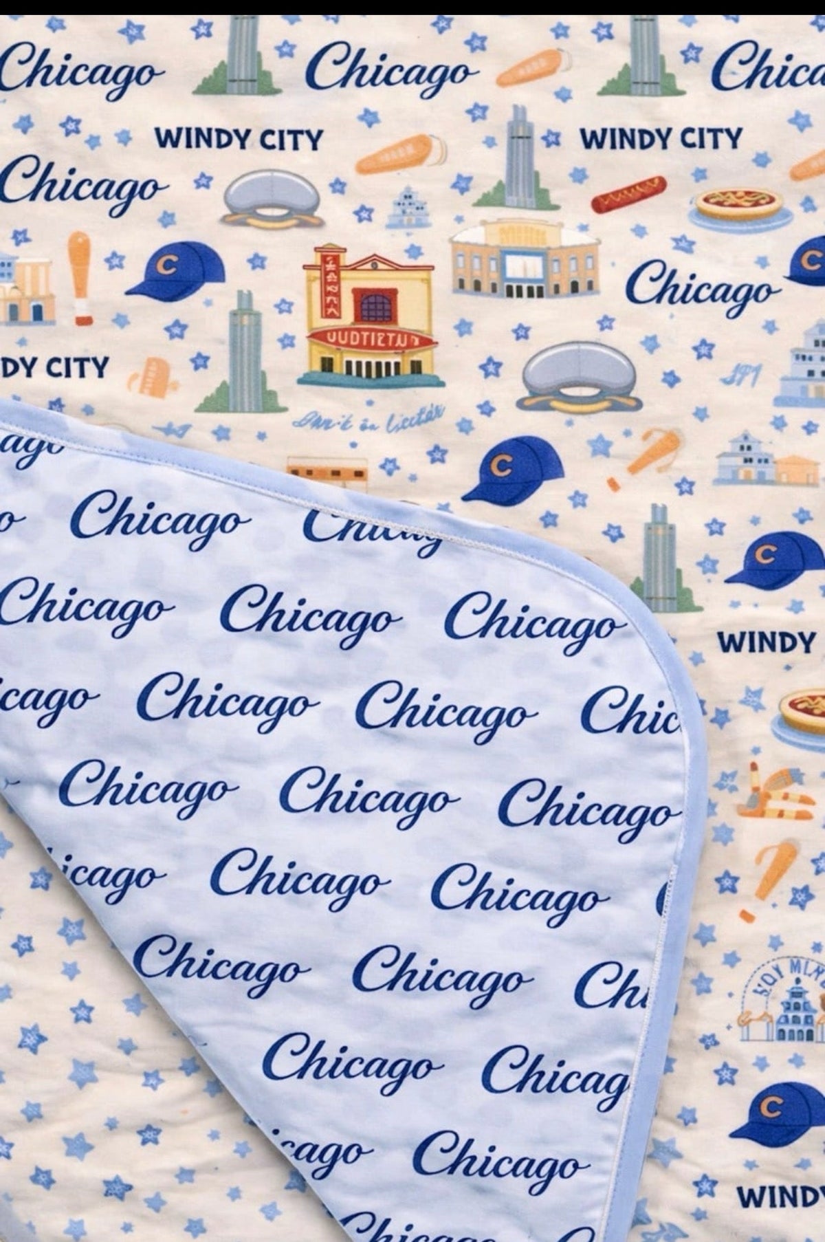 My First Windy City Toddler Bamboo Blanket | Chicago Bamboo Blanket 57x39