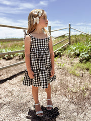 Mommy & Me Plaid Girl Smocked Ruffle Dress