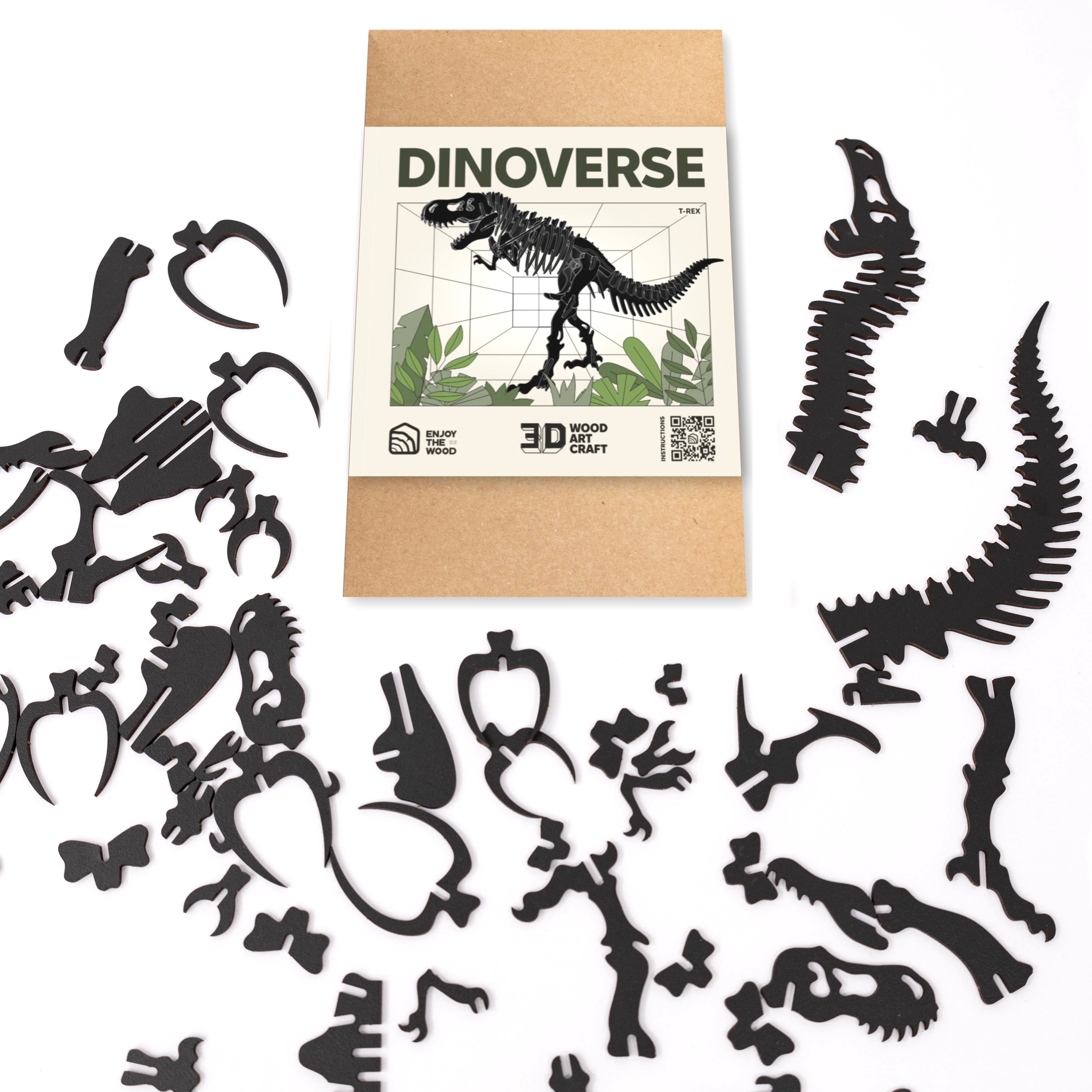 Black 3d Tyrannosaurus Rex Diy Kit