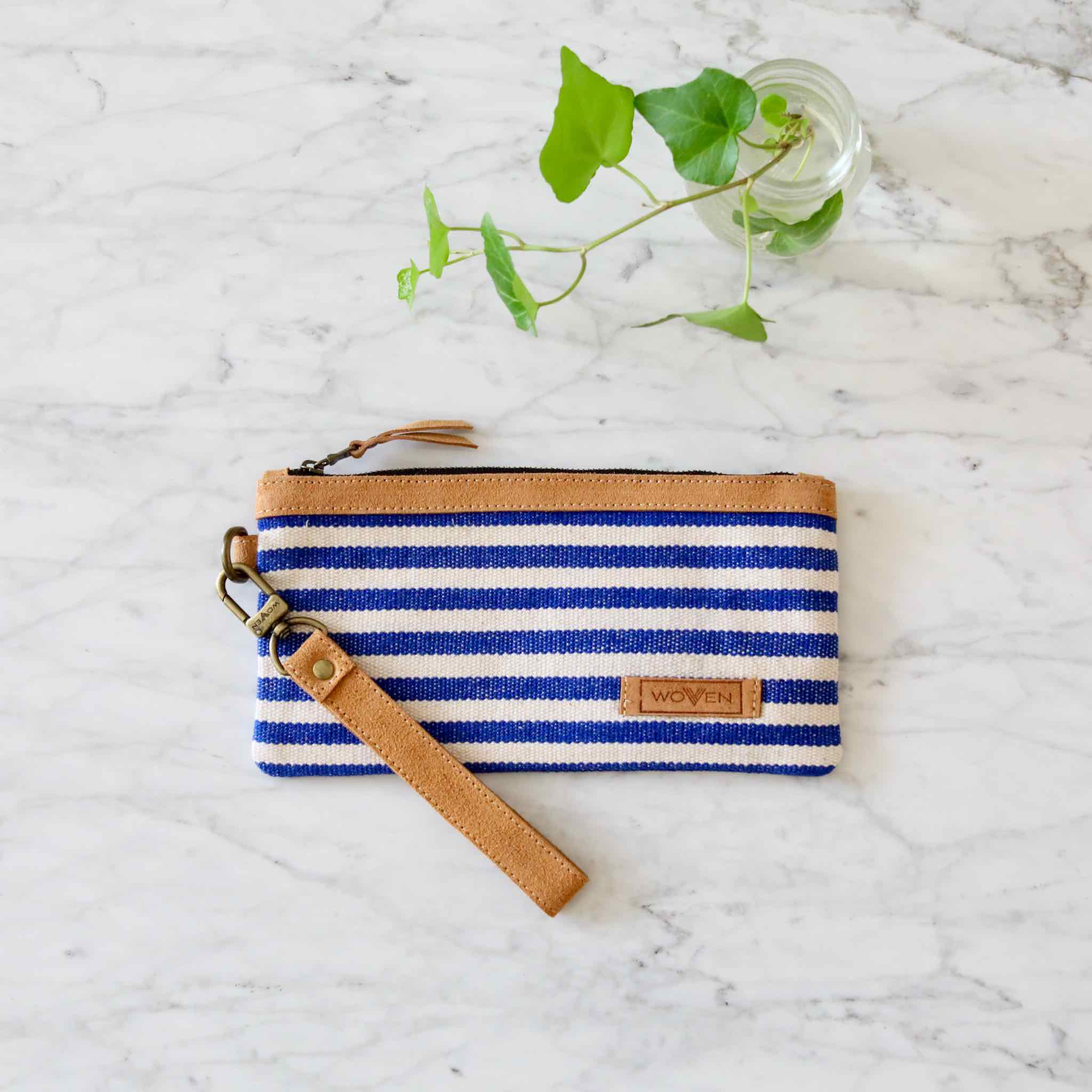 Woven Phone Wallet - Navy