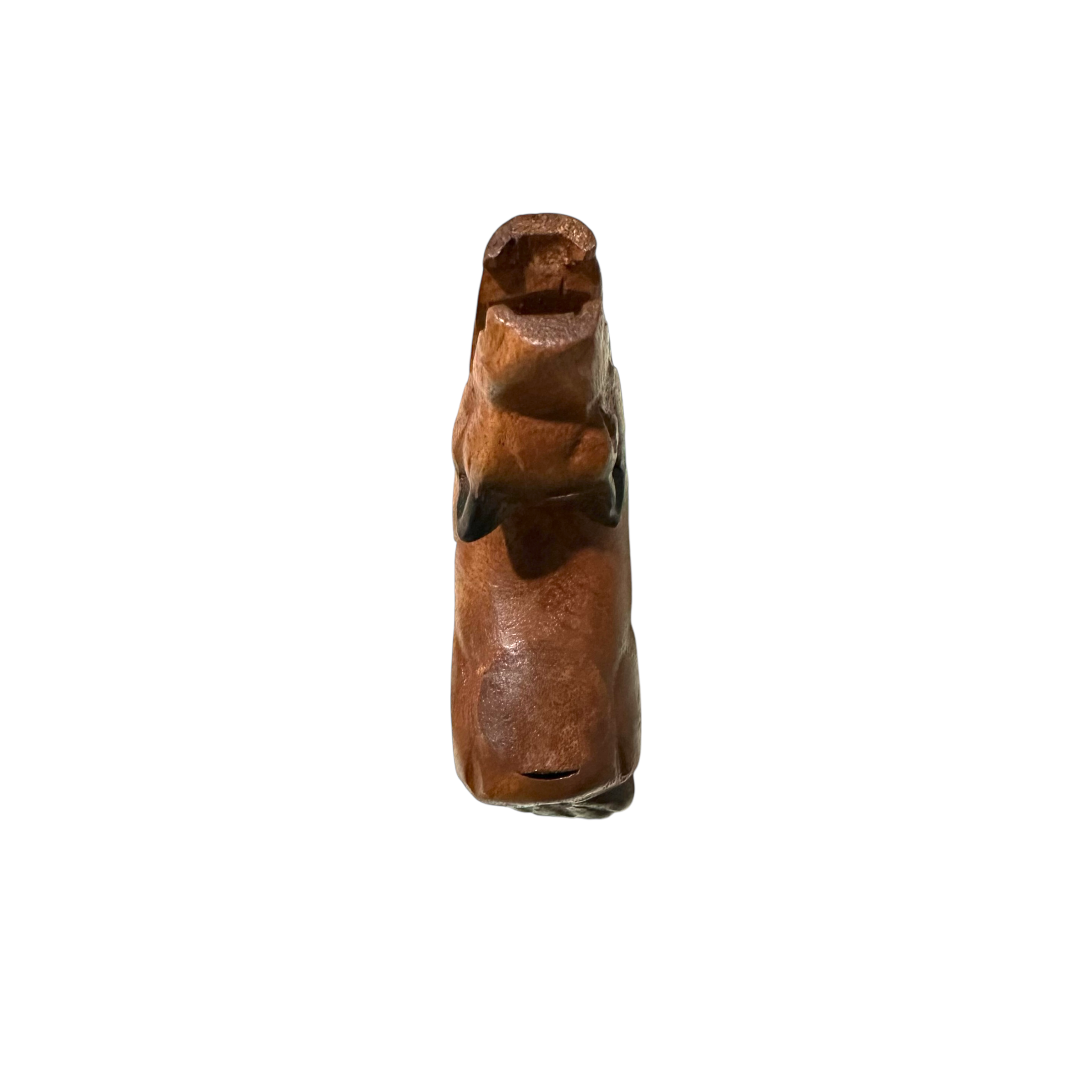 4.5" Small Dark Oak Wolf Musical Whistle Instrument
