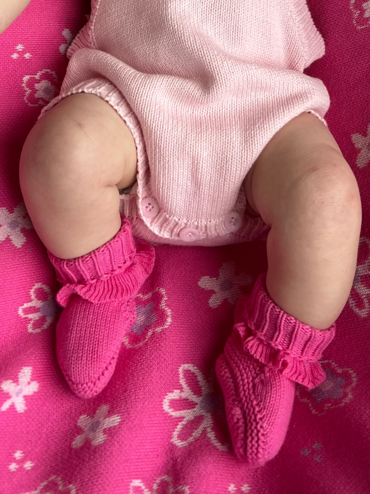 Classic Ruffle Booties - Peony Pink