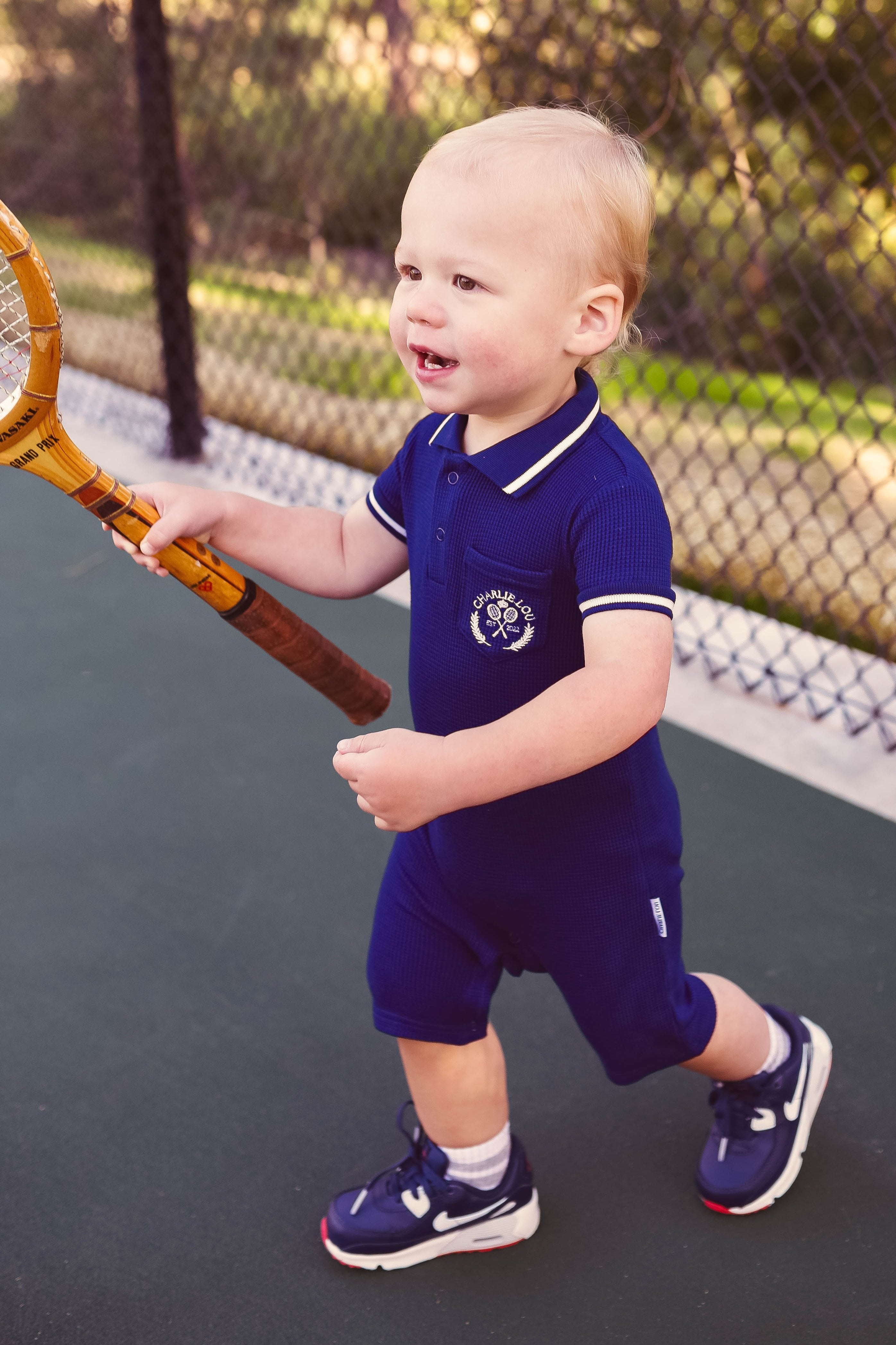 Waffle Bamboo Polo Romper