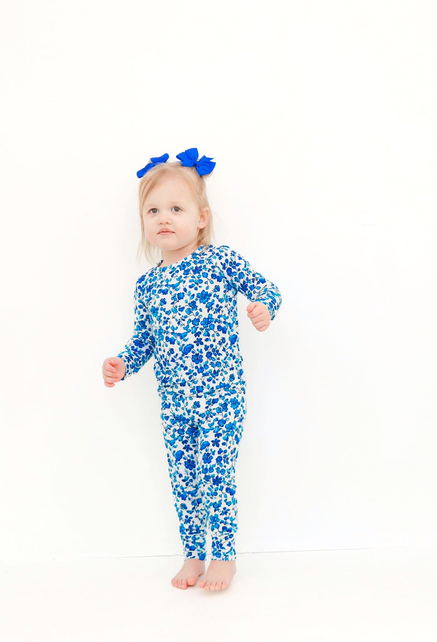 Dainty Blue Bamboo Two Piece Pajama Set