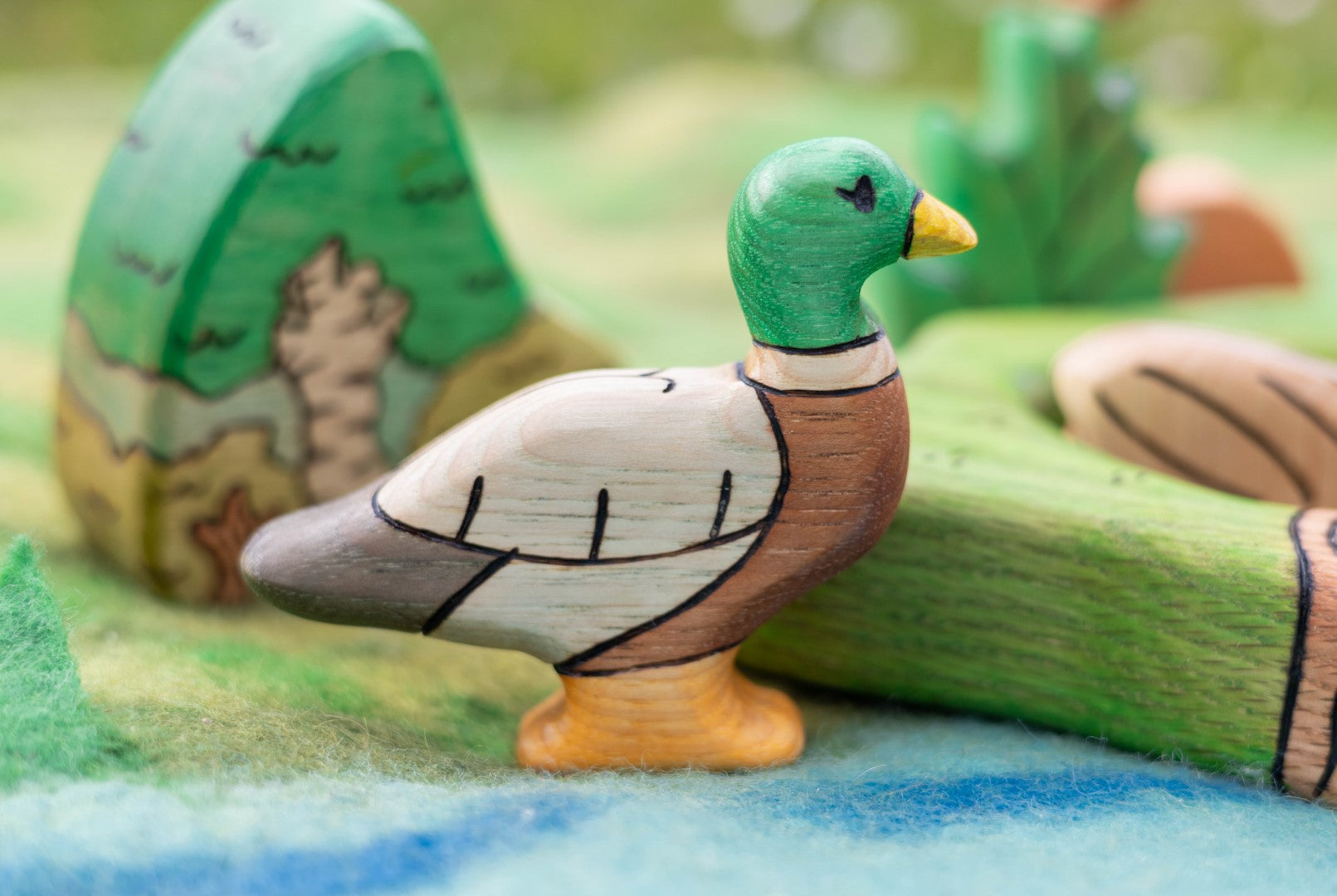 Wooden Mallard Duck Toy