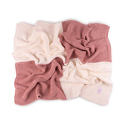 Chunky Knit Color Block Blanket ~ Pink