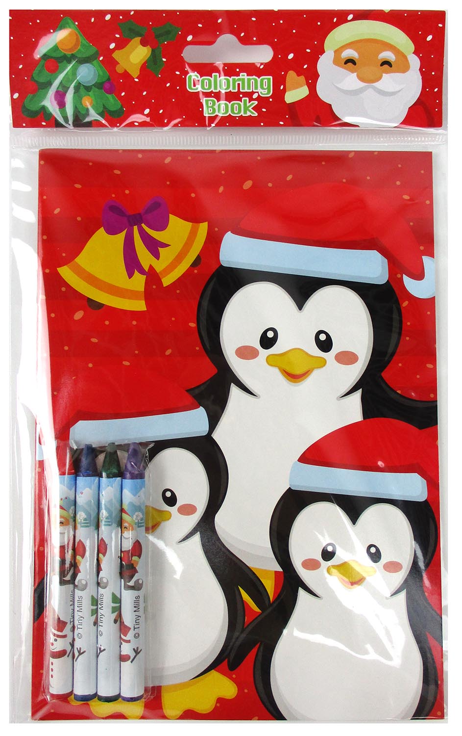 Christmas Holidays Coloring Books With Crayons - Set Of 6 Or 12