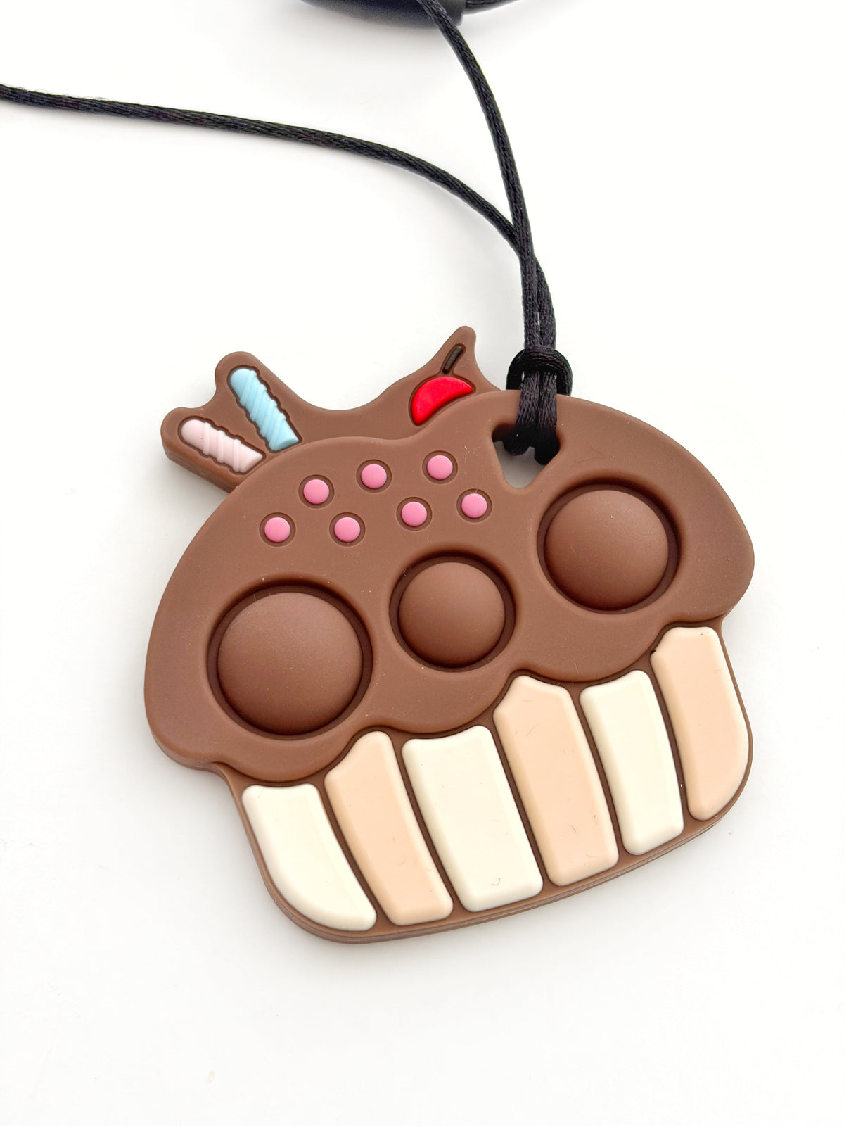 Chocolate Cupcake Pop It Sensory Pendant & Fidget Toy